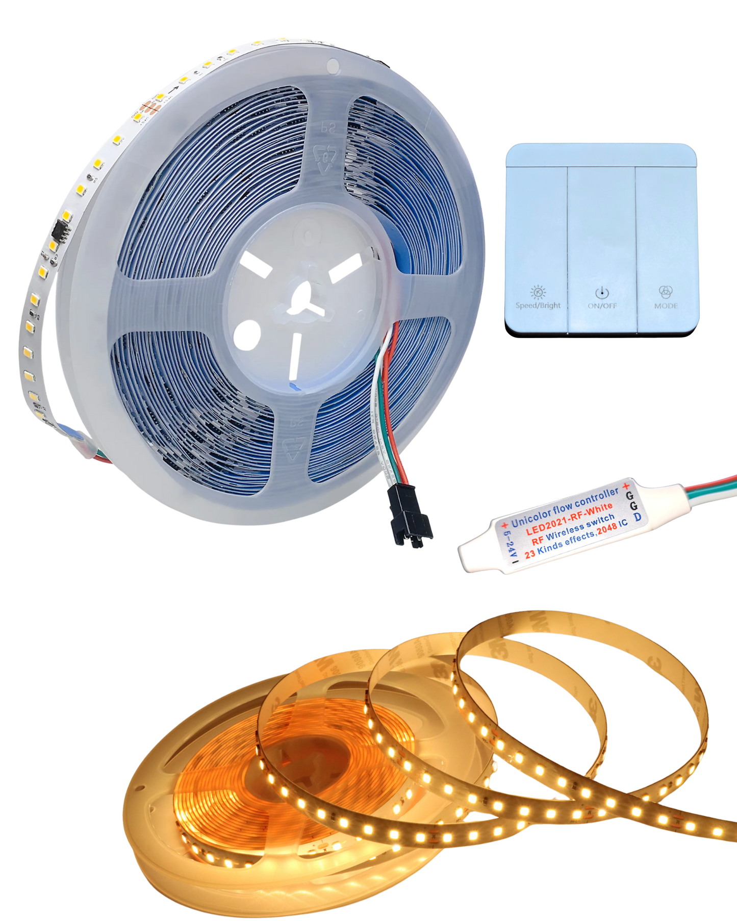 Tira de LED decorativa efecto de agua corriendo | Rollo de 10 metros 24V DC | Diferentes efectos decorativos