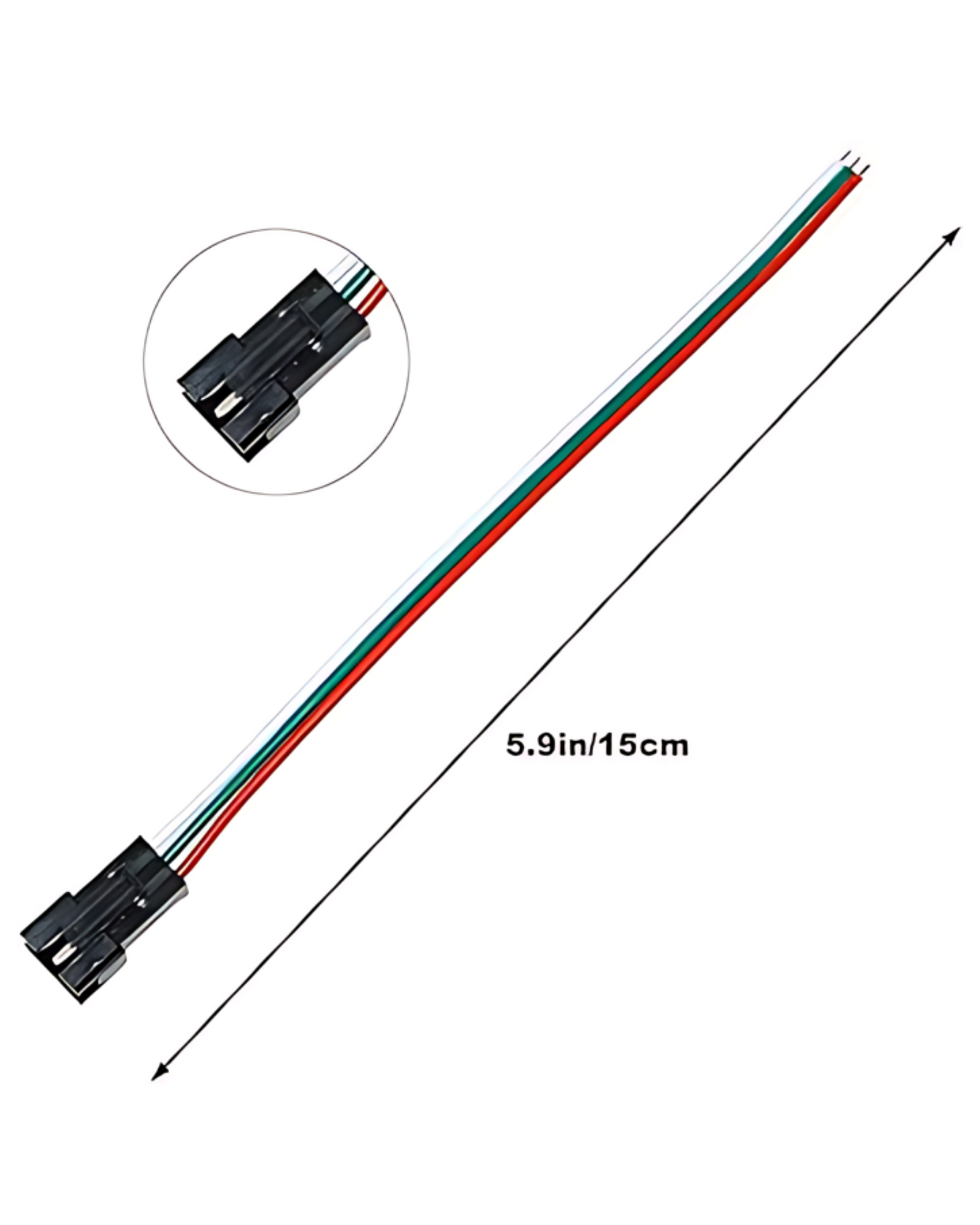 Arnés Conector 3 pines Pixel LED Macho - Hembra Universal JST | Conector rápido tira LED Neopixel WS2812B 3 cables