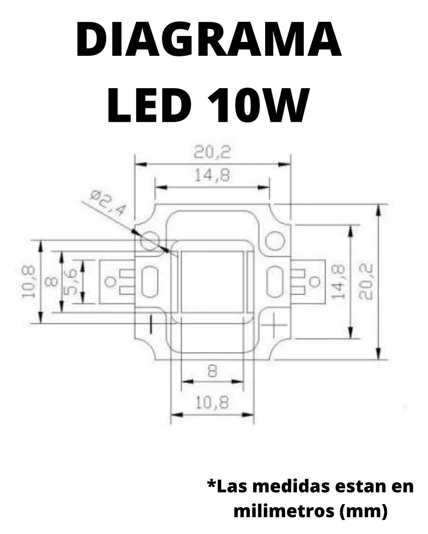 Chip LED de potencia 10w | Pastilla LED de potencia | Diferentes colores