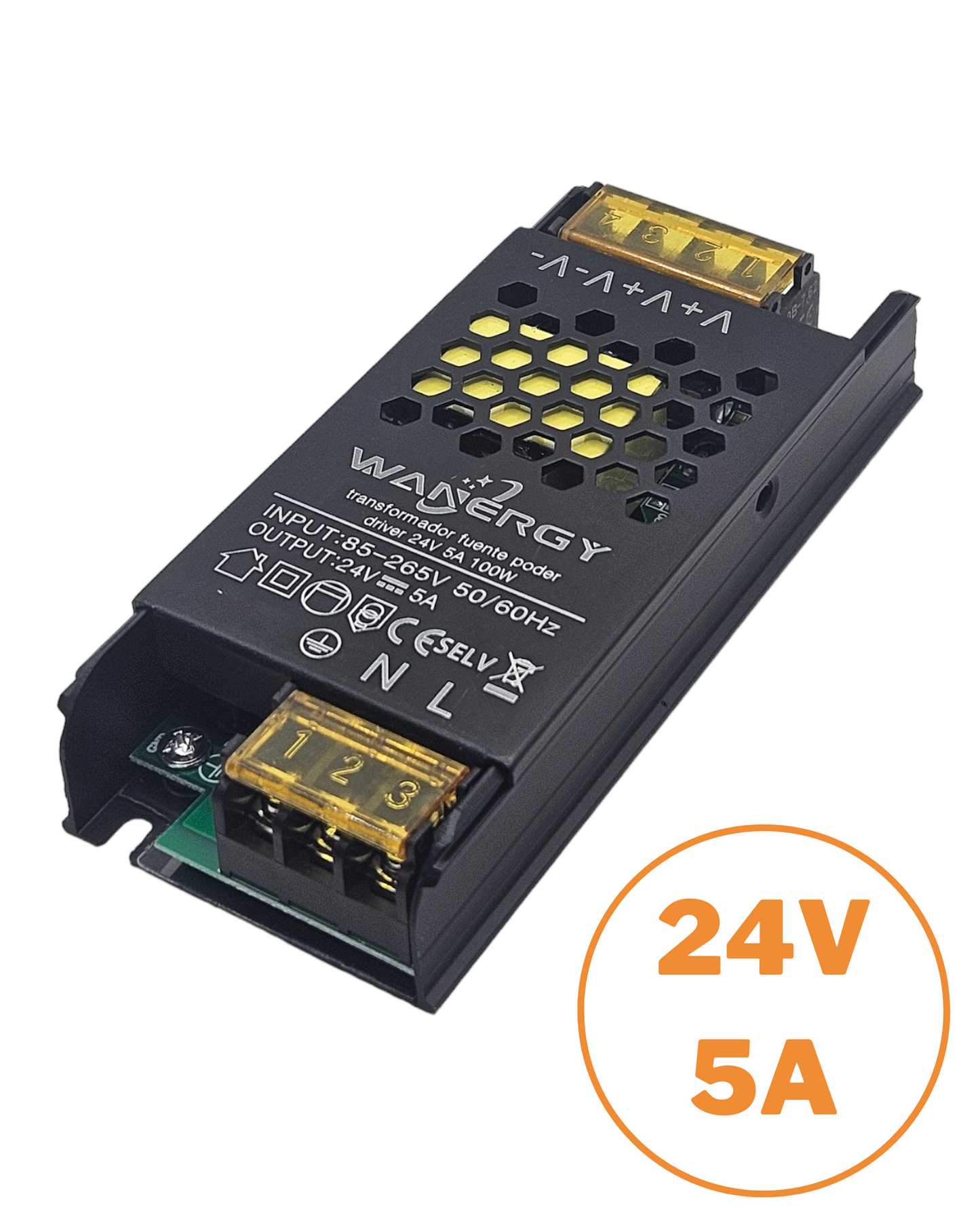 Fuente de alimentación 24V 5A | Fuente conmutada 100W 110 VAC - 220 VAC