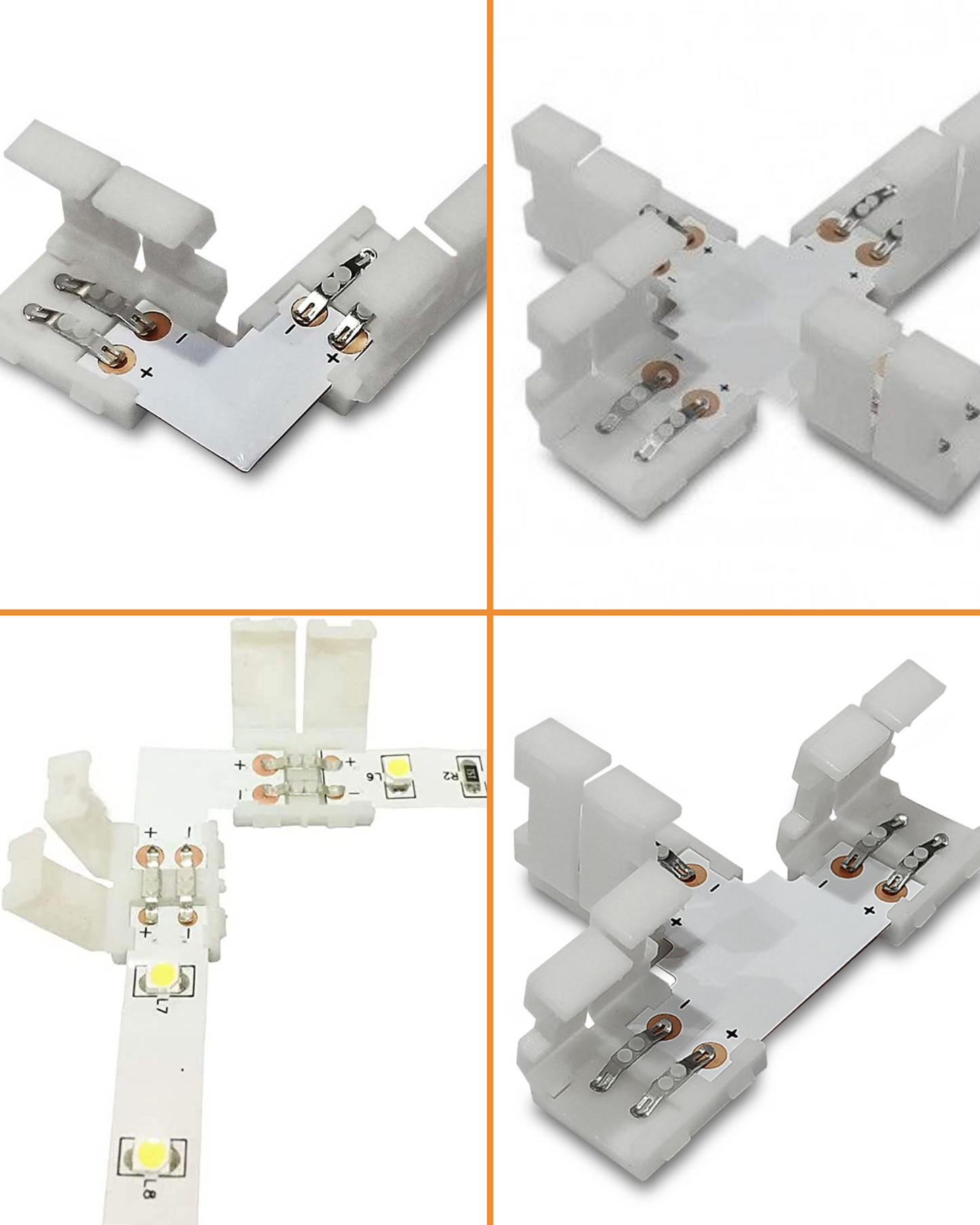 Cople X tira de LED de un solo color 5050 | Unión tipo X T L | Empalme tira de LED