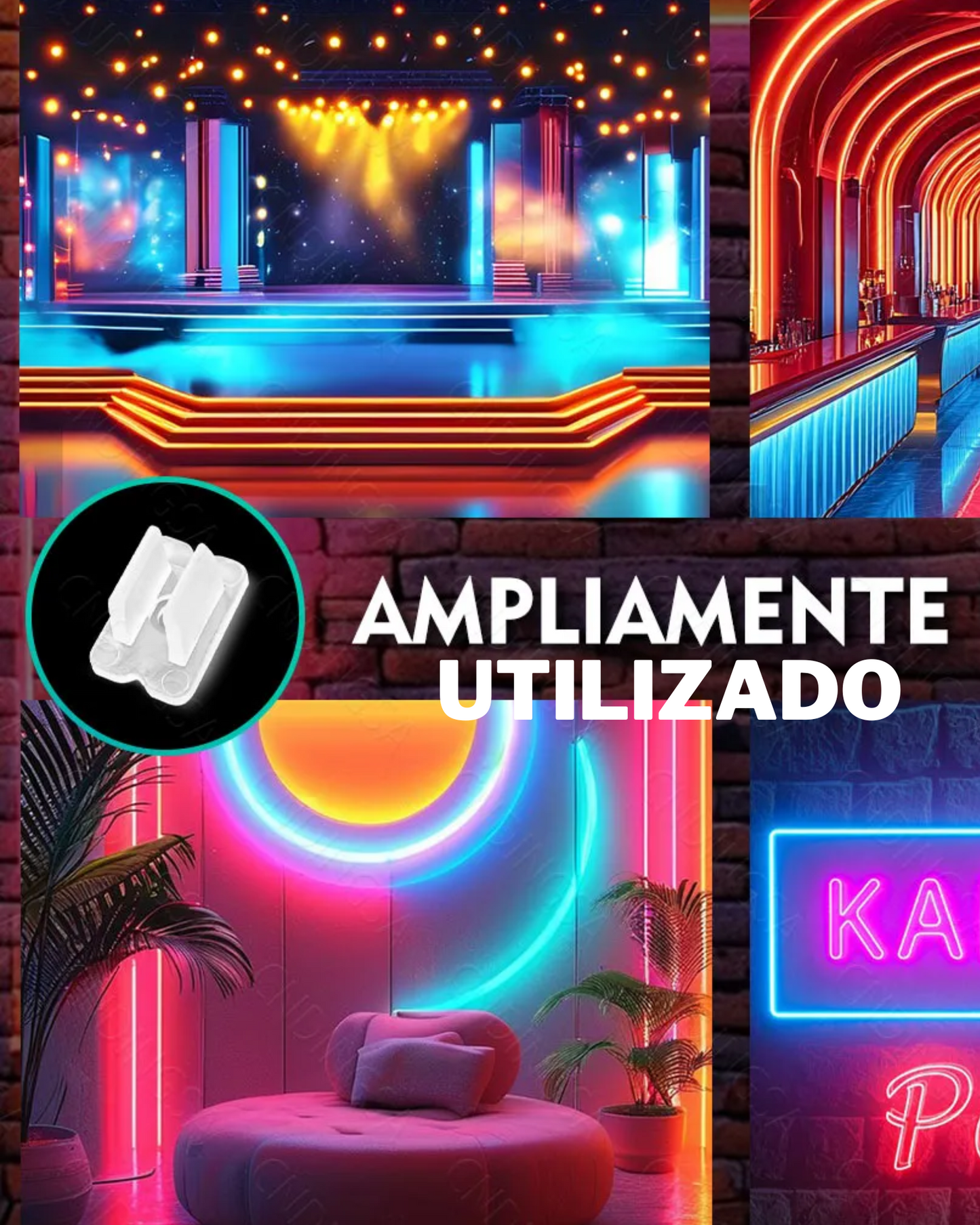 Grapa PVC para tira Neonflex 6x12mm | Grapa para sujetar tira de LED a pared