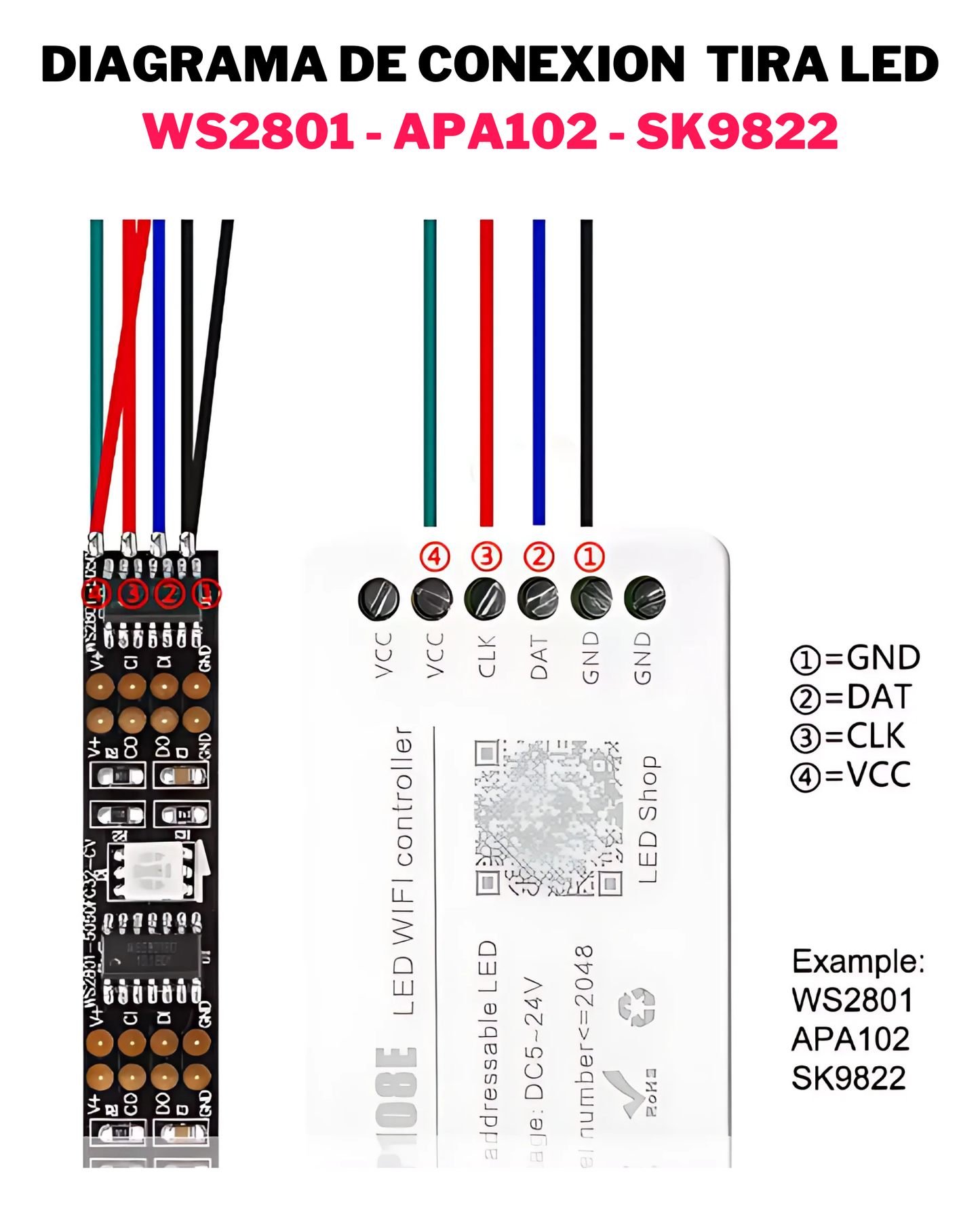 Controlador LED WIFI SP108E | Controlador WIFI para tira LED Neopixel WS2812B WS2811