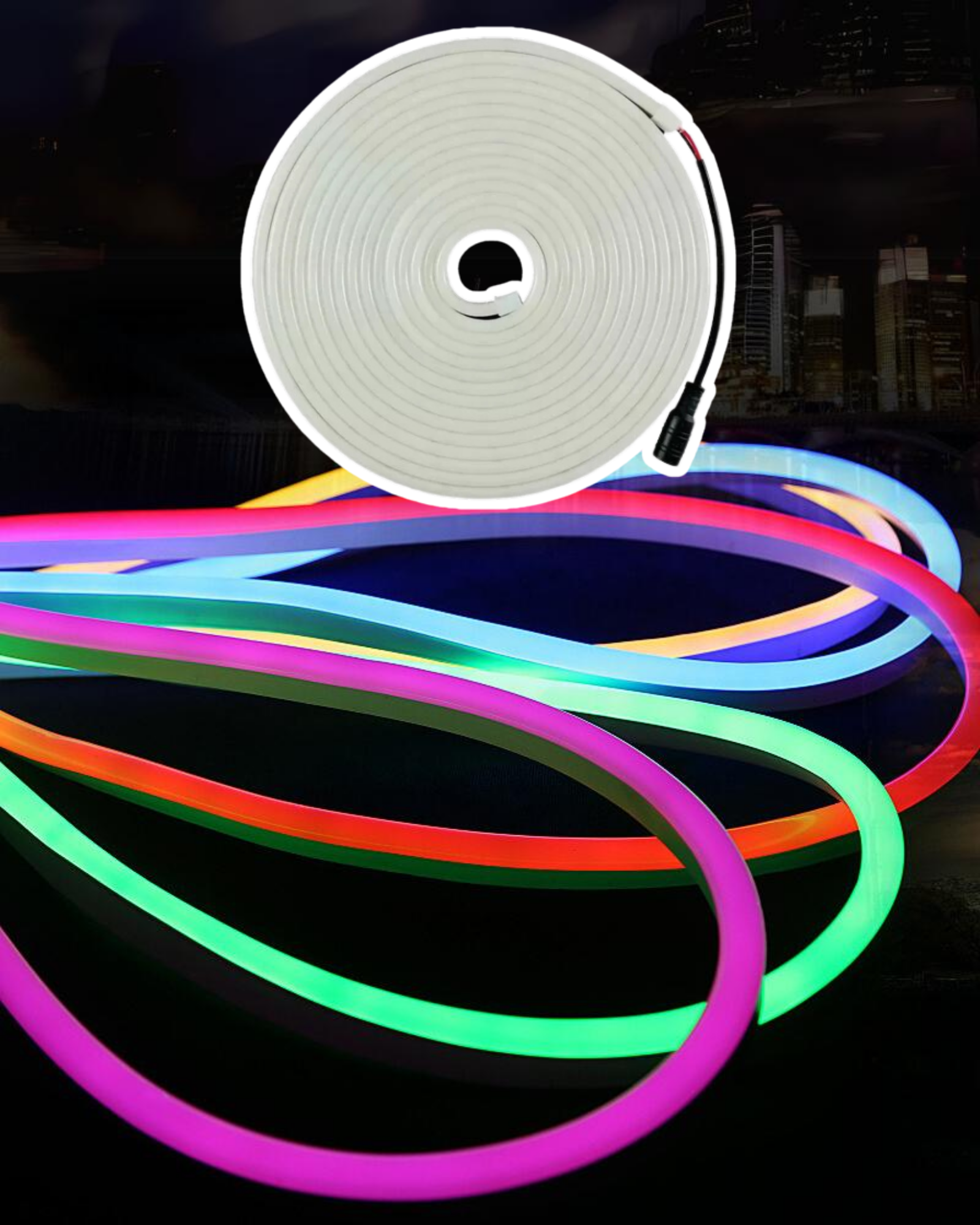 Tira Luz Led Neon 5 Metros Flexible Con Transformador 12v