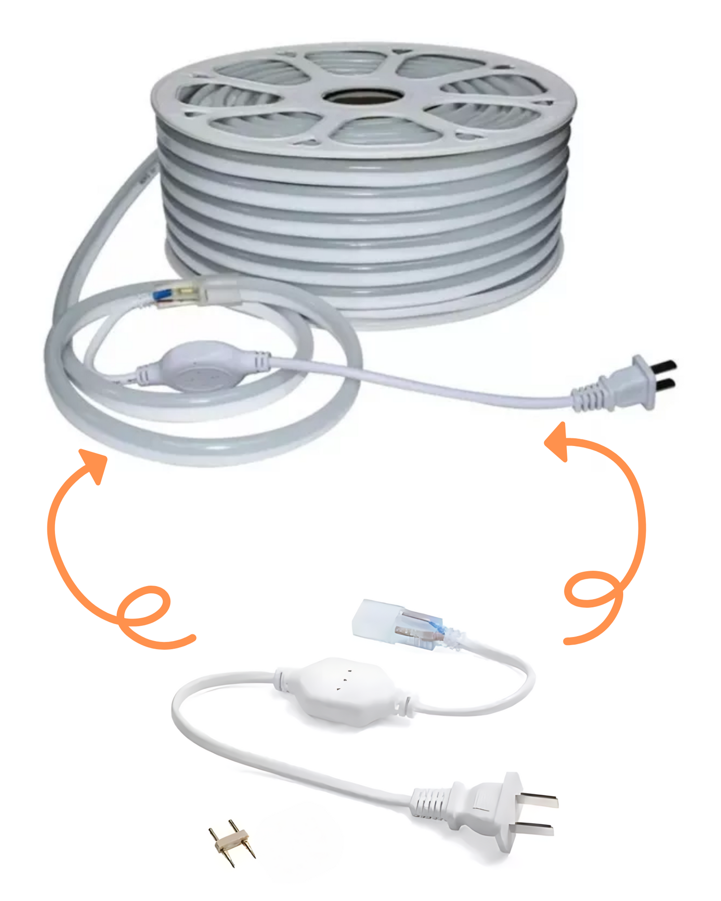 Conector para manguera LED 110V AC | Adaptador de corriente para tira LED Neón