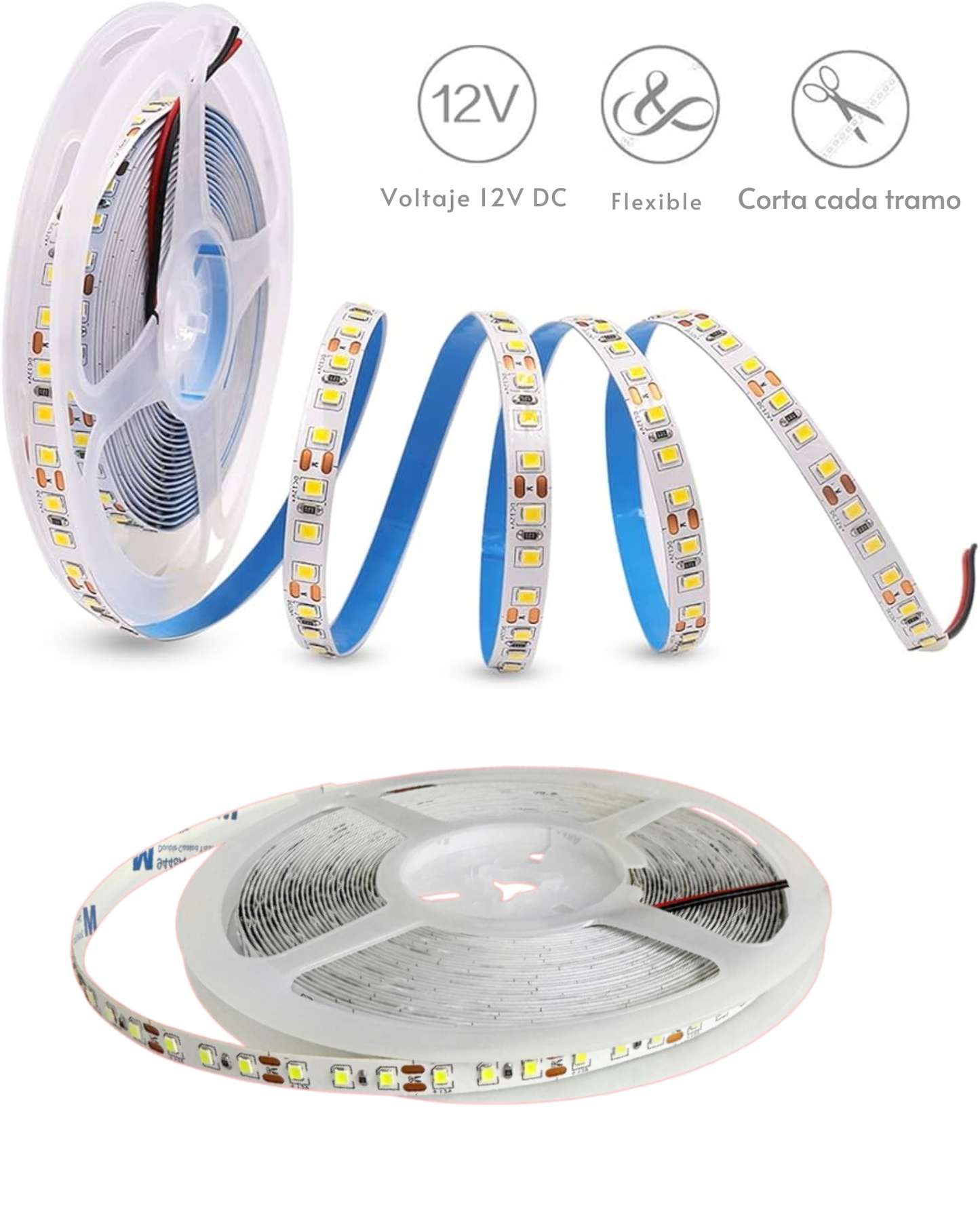 Tira LED para interior sin silicón | Rollo 10 metros LED 2835 120 LEDS por metro | Iluminación IP20