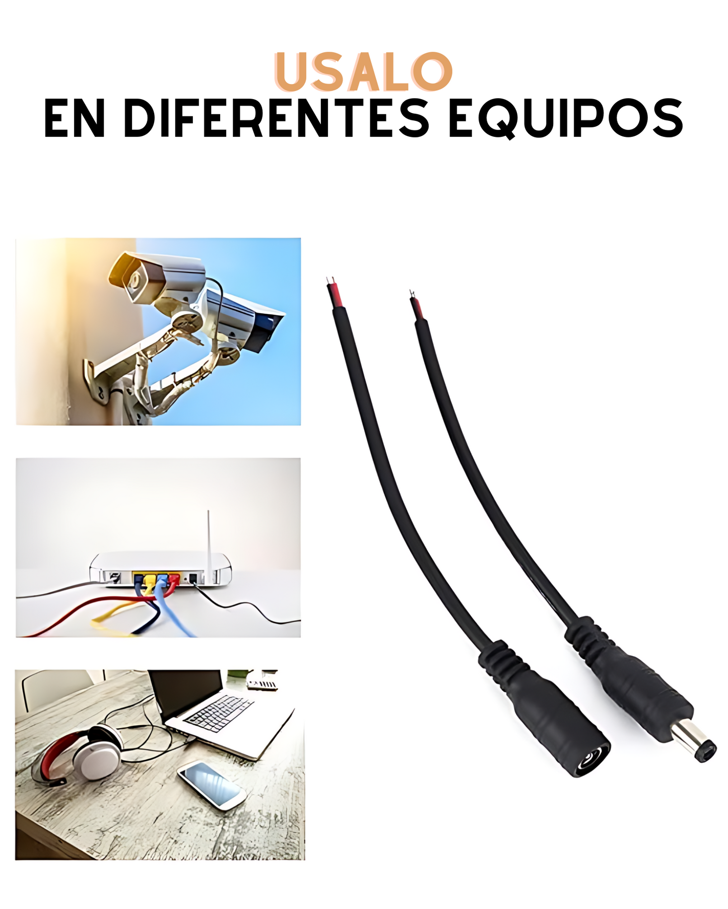 Conector de corriente 2.1mm soldable | Plug de alimentación 2.1mm | Jack 2.1mm de alimentación