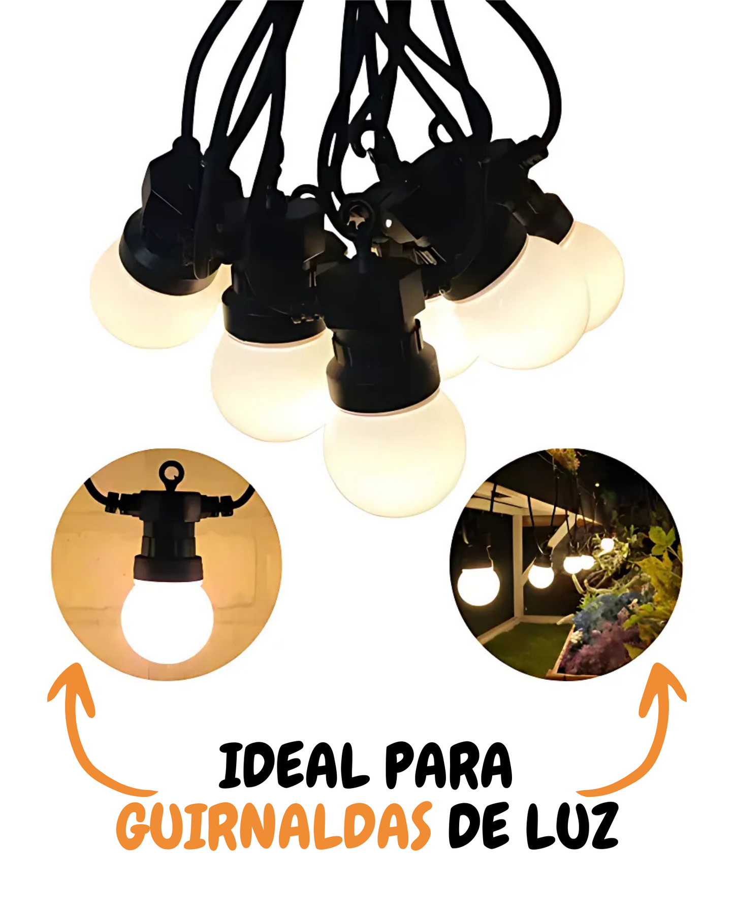 Foco LED Blanco Cálido 5W 110V | Bombillo LED E27 para series de luz