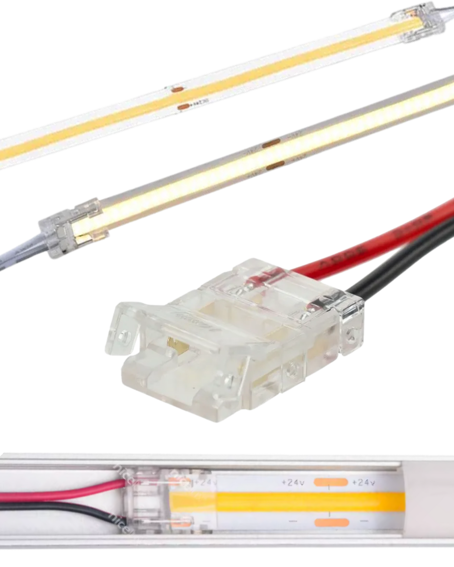 Conector rápido para tira LED COB | Cable sin soldar para tira LED