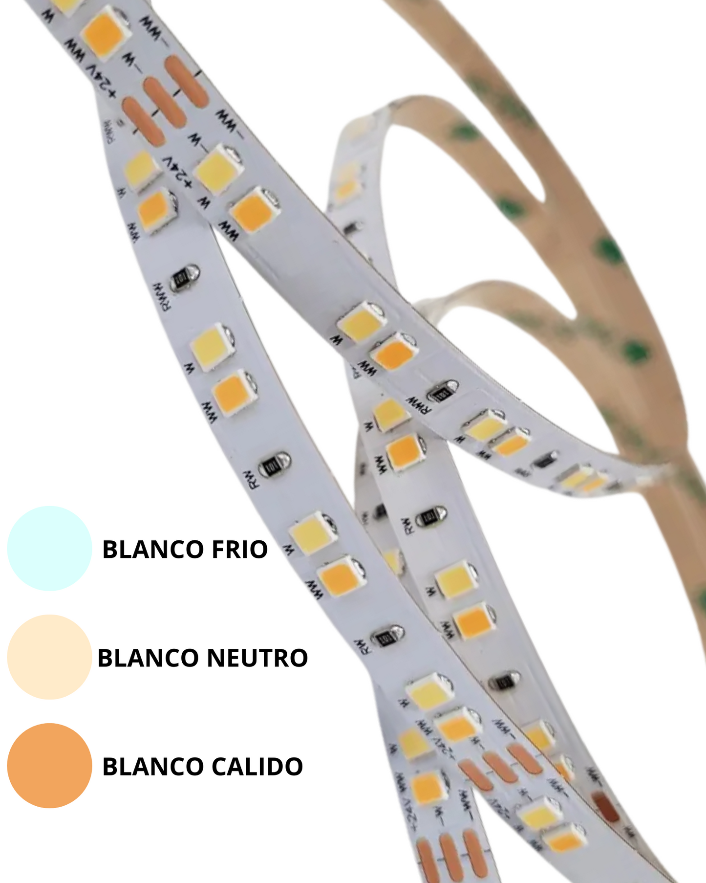 Tira LED Blanca 3 temperaturas 6500K + 3000K + 4500K | Rollo 5 metros tira LED para espejos