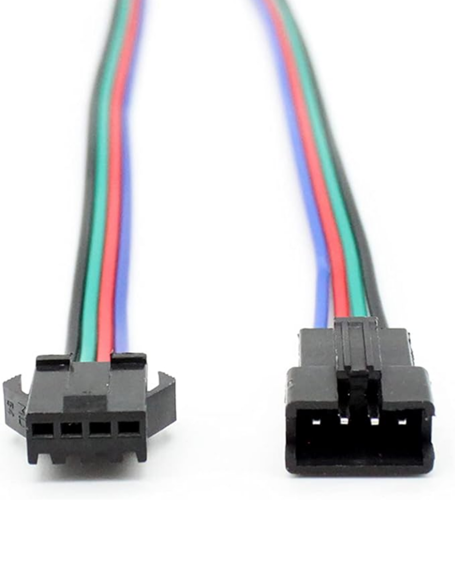 Arnés Conector RGB 4 pines Macho - Hembra Universal JST | Conector rápido tira LED RGB 4 cables