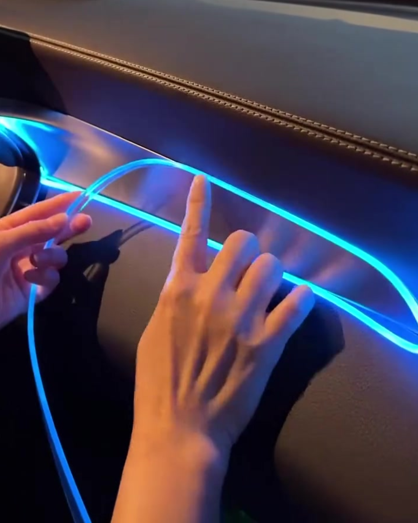 Hilo Neón RGB para coche | Hilo luminoso 3 metros con ceja para instalación | Hilo neón cambio de colores