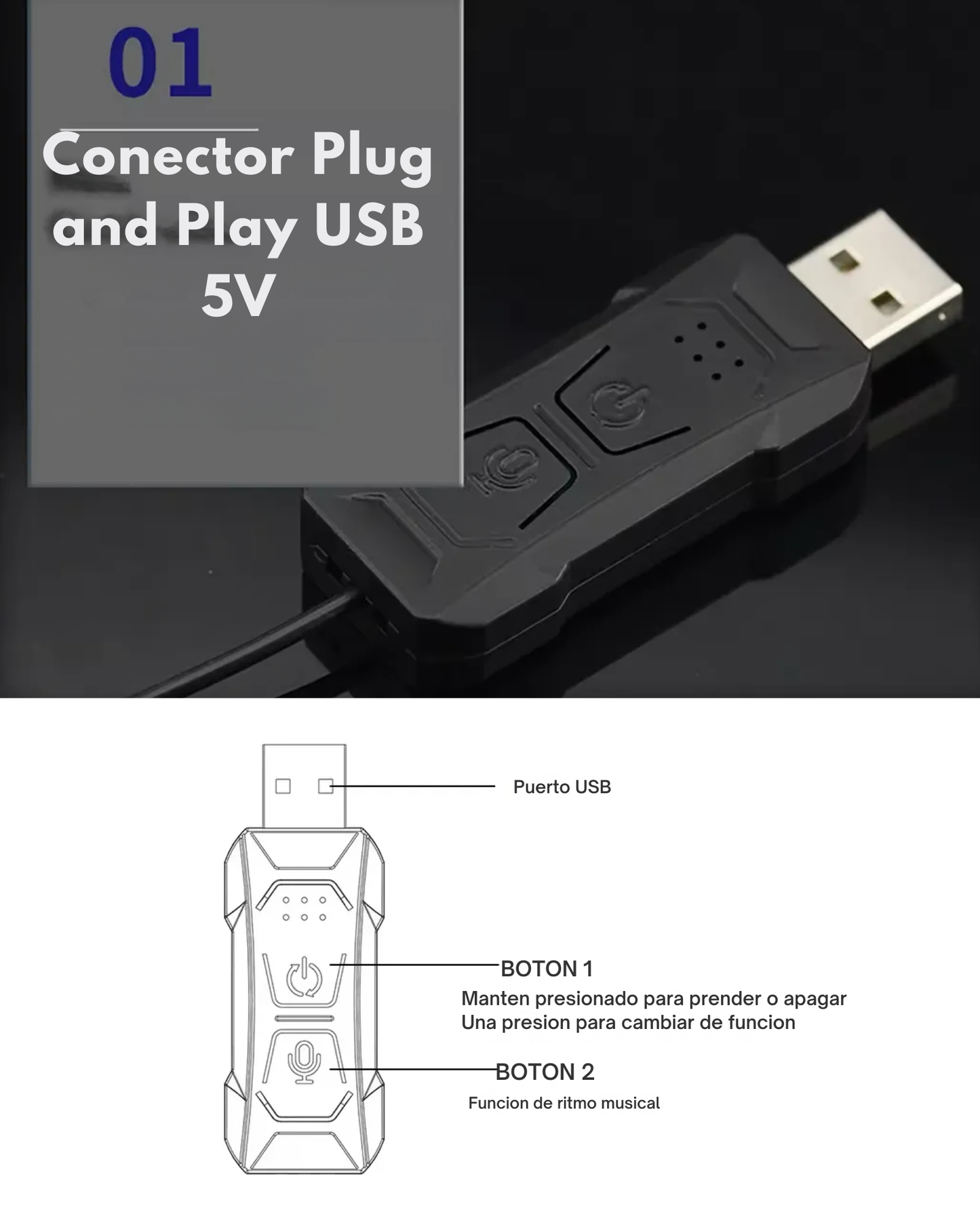 Hilo Neón RGB para coche | Hilo luminoso 3 metros con ceja para instalación | Hilo neón cambio de colores