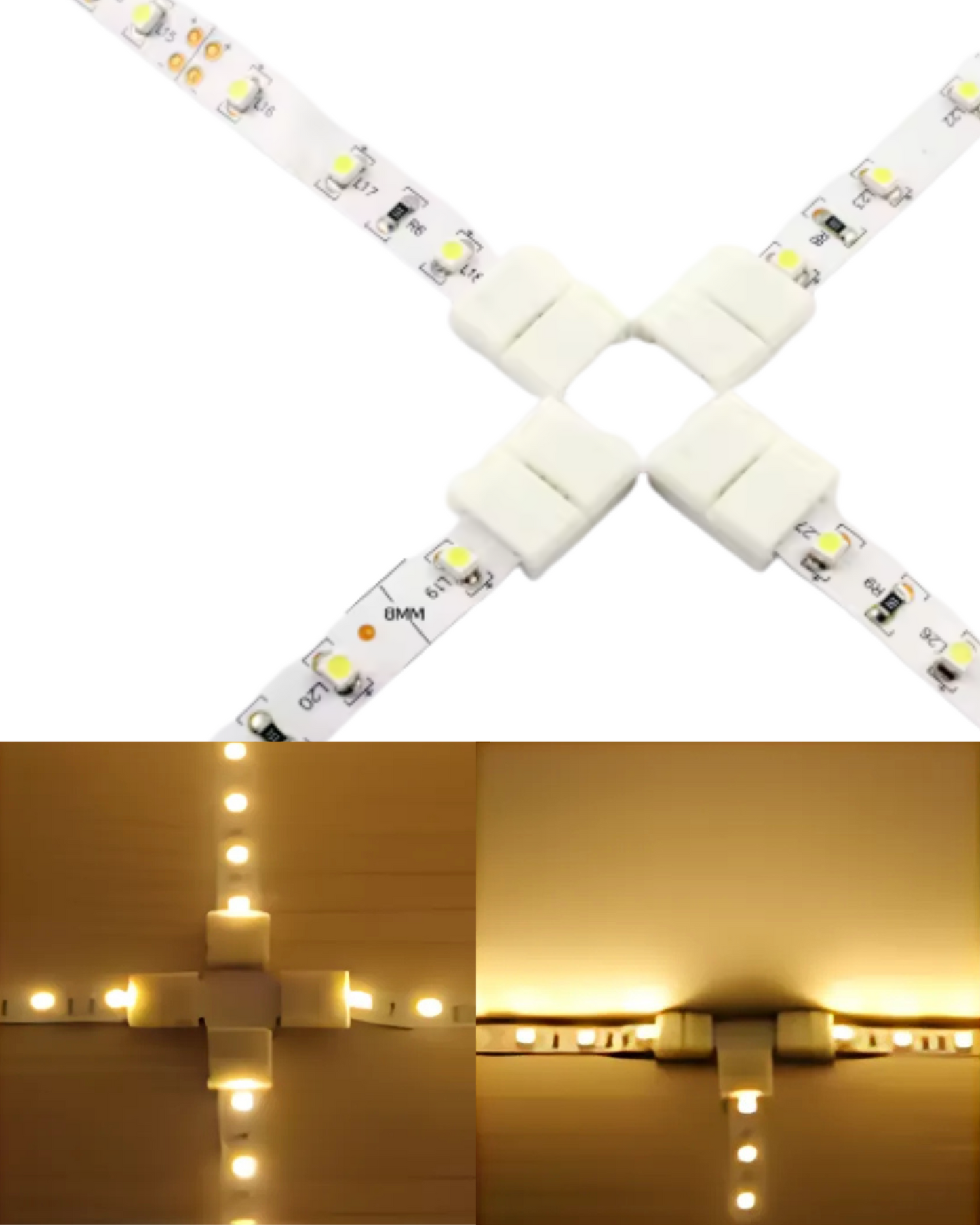 Cople X tira de LED de un solo color 5050 | Unión tipo X T L | Empalme tira de LED
