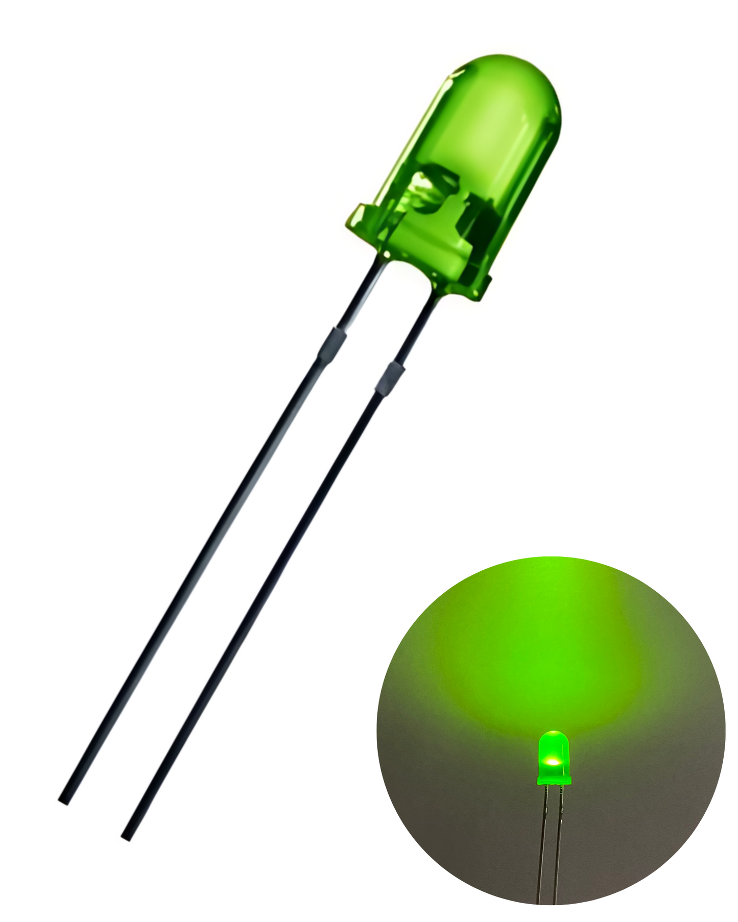 Diodo LED 5mm cristalino semi transparente | Diodo LED emisor de luz