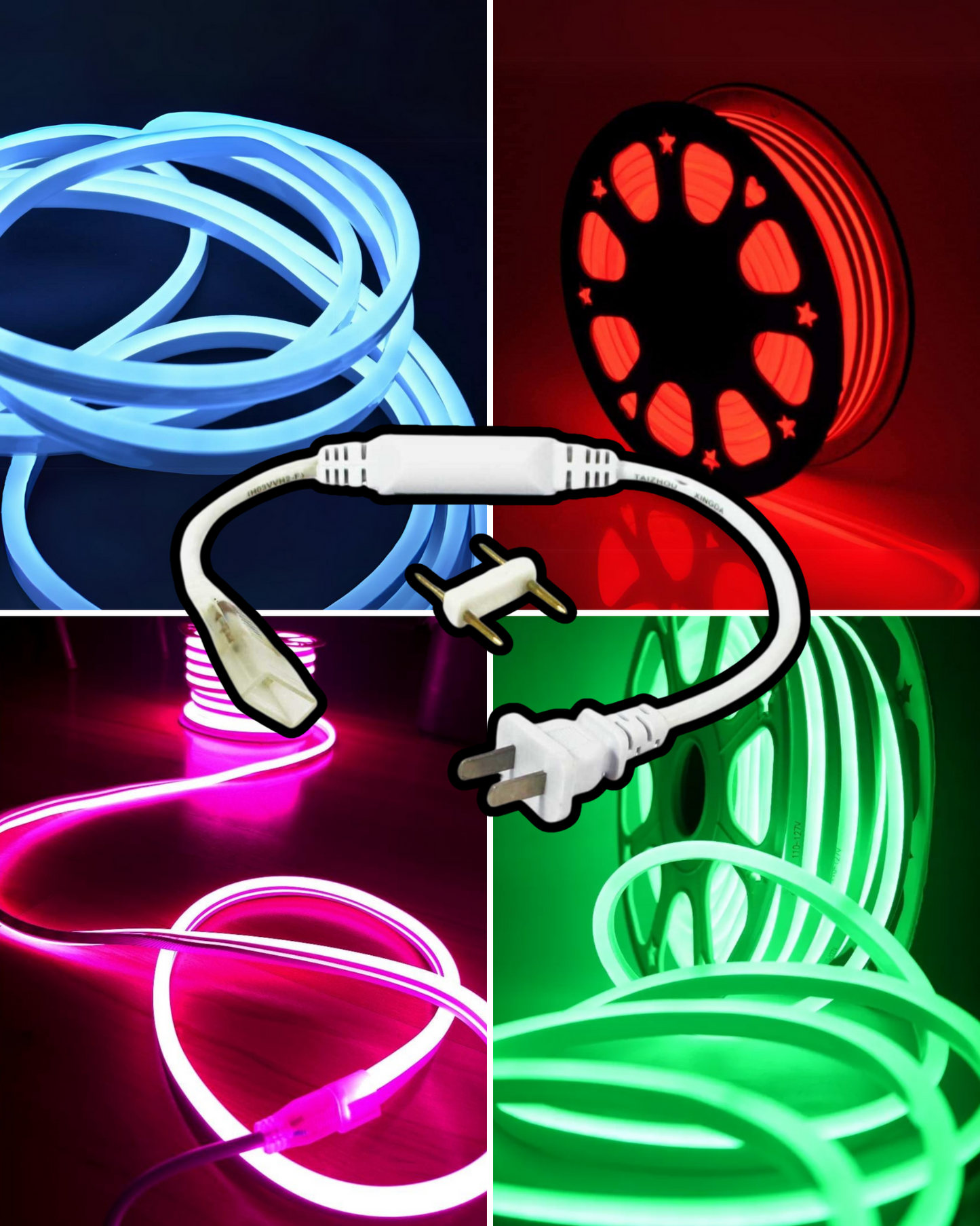 Conector para manguera LED 110V AC | Adaptador de corriente para tira LED Neón