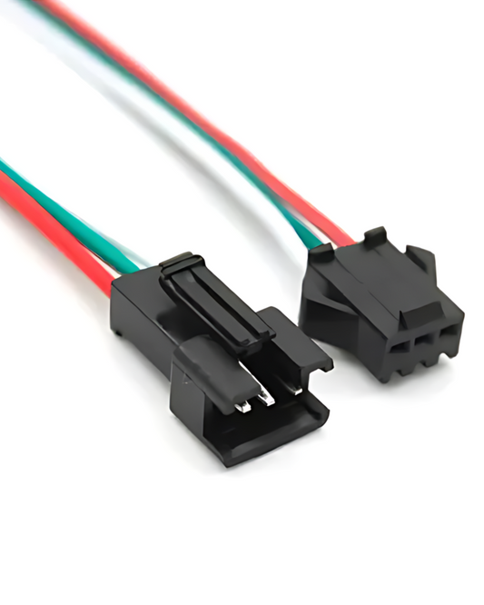 Arnés Conector 3 pines Pixel LED Macho - Hembra Universal JST | Conector rápido tira LED Neopixel WS2812B 3 cables