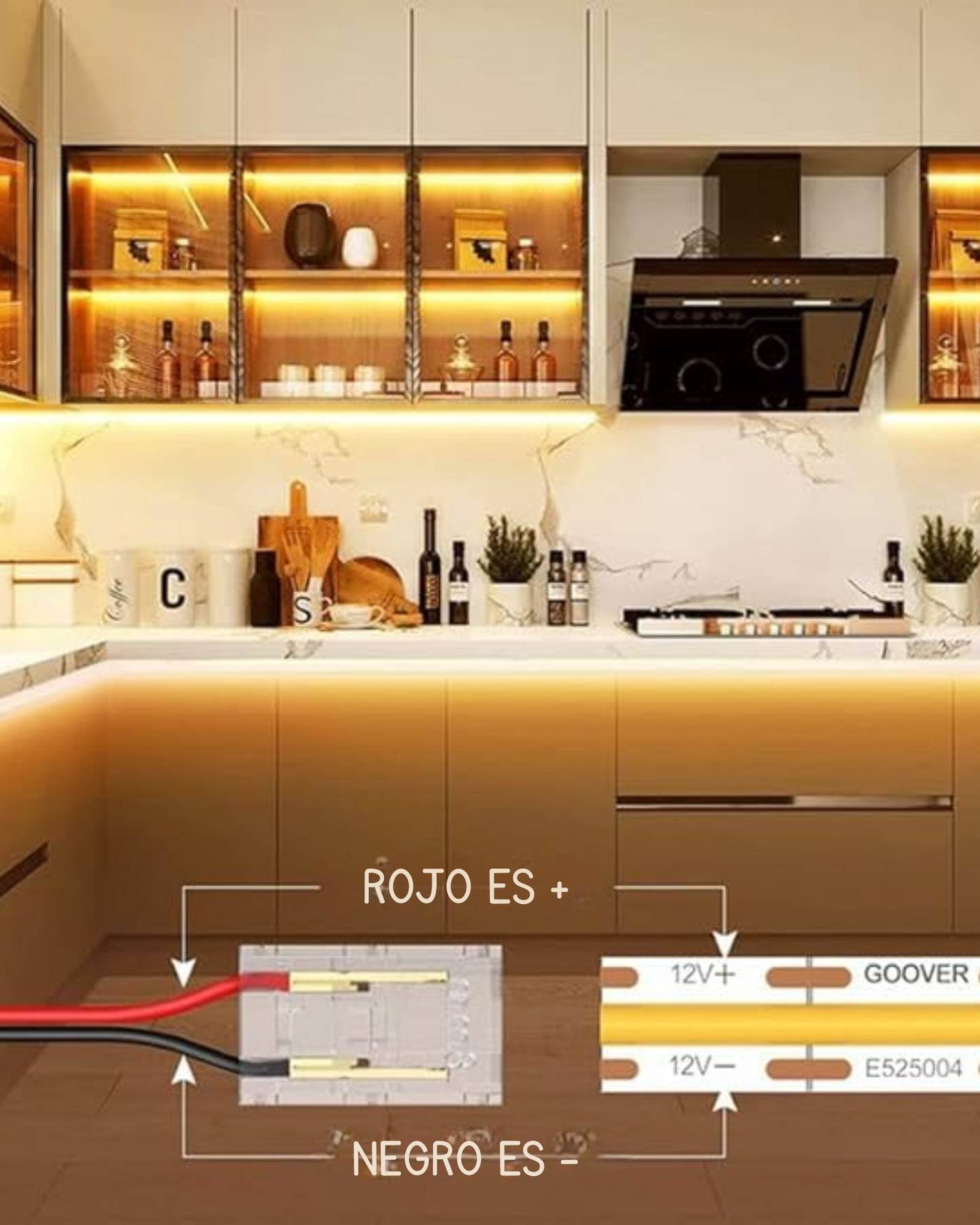 Conector rápido para tira LED COB | Cable sin soldar para tira LED