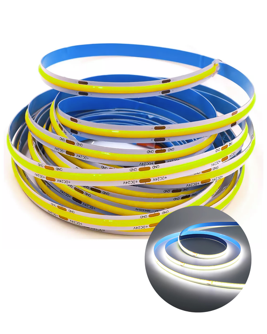 Tira LED tipo COB 252D 24V DC | Rollo 5 metros tira Luz LED para decoración de interiores