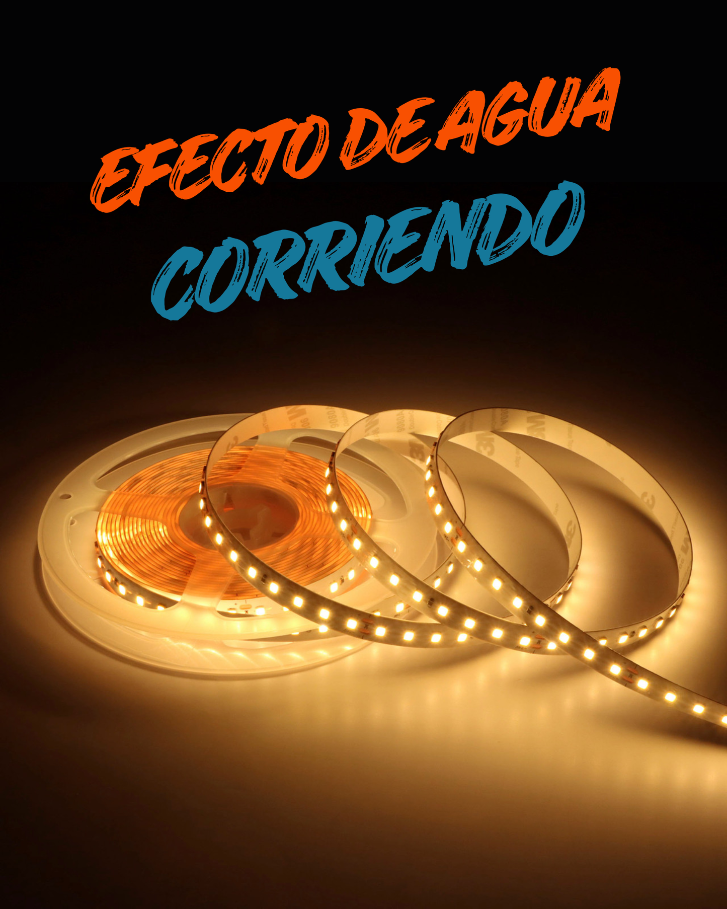 Tira de LED decorativa efecto de agua corriendo | Rollo de 10 metros 24V DC | Diferentes efectos decorativos