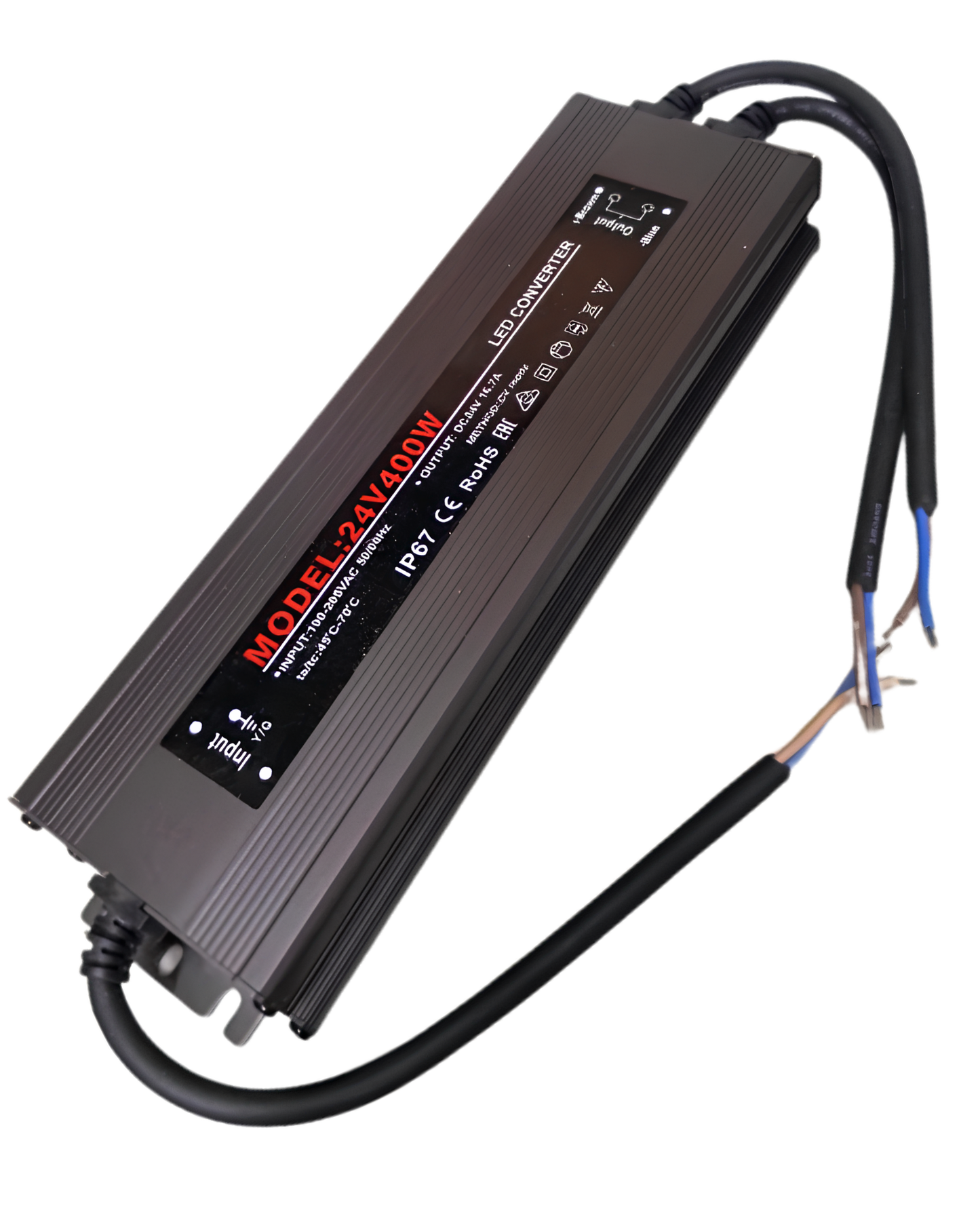 Fuente conmutada para exterior IP67 24V 400W 110 VAC - 220 VAC | Fuente de alimentación impermeable