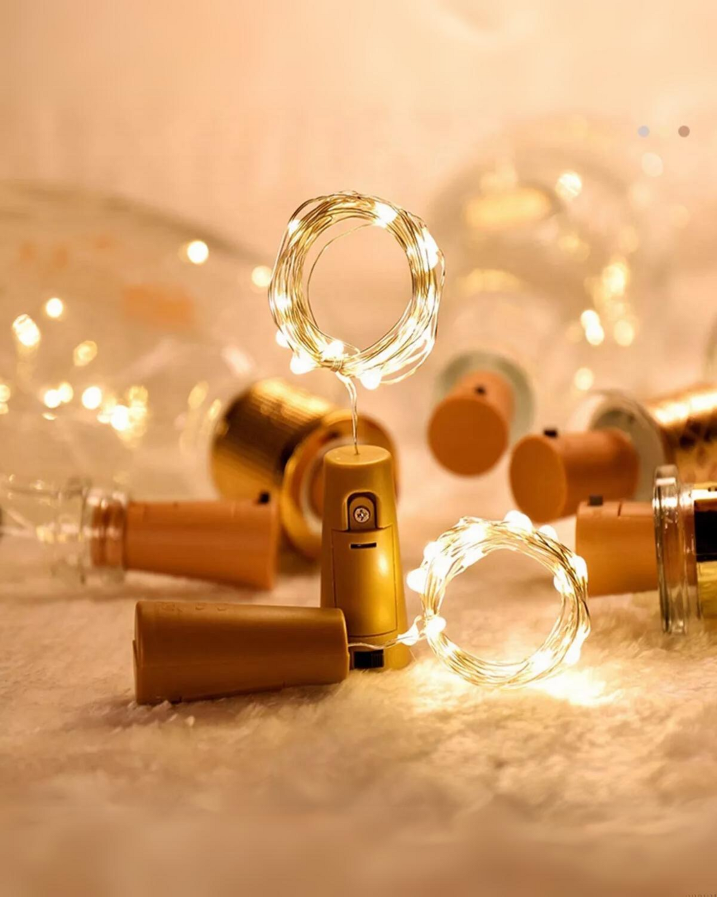 Corcho LED de decoración para Botellas | Guirnalda tipo corcho 2 metros