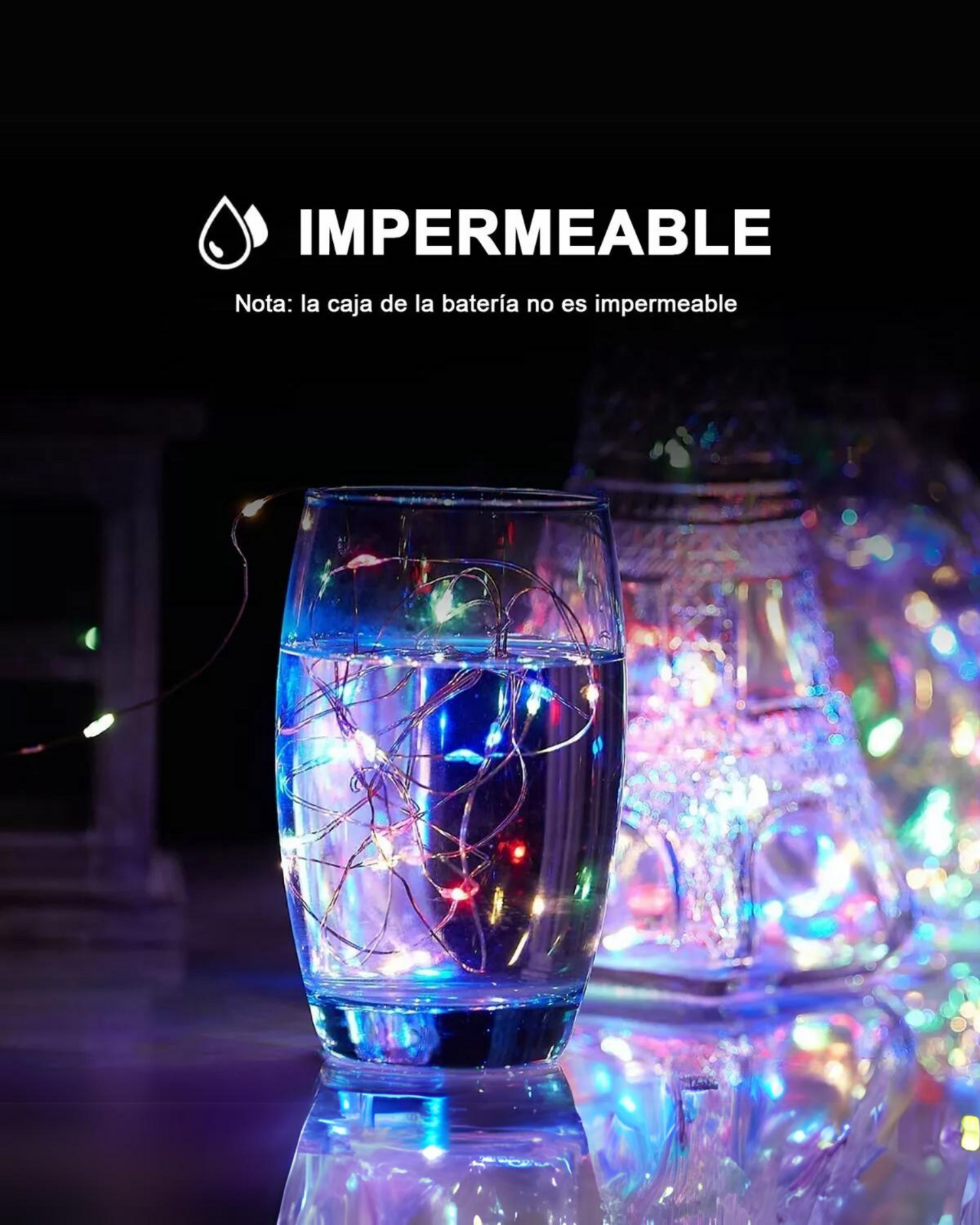 Corcho LED de decoración para Botellas | Guirnalda tipo corcho 2 metros