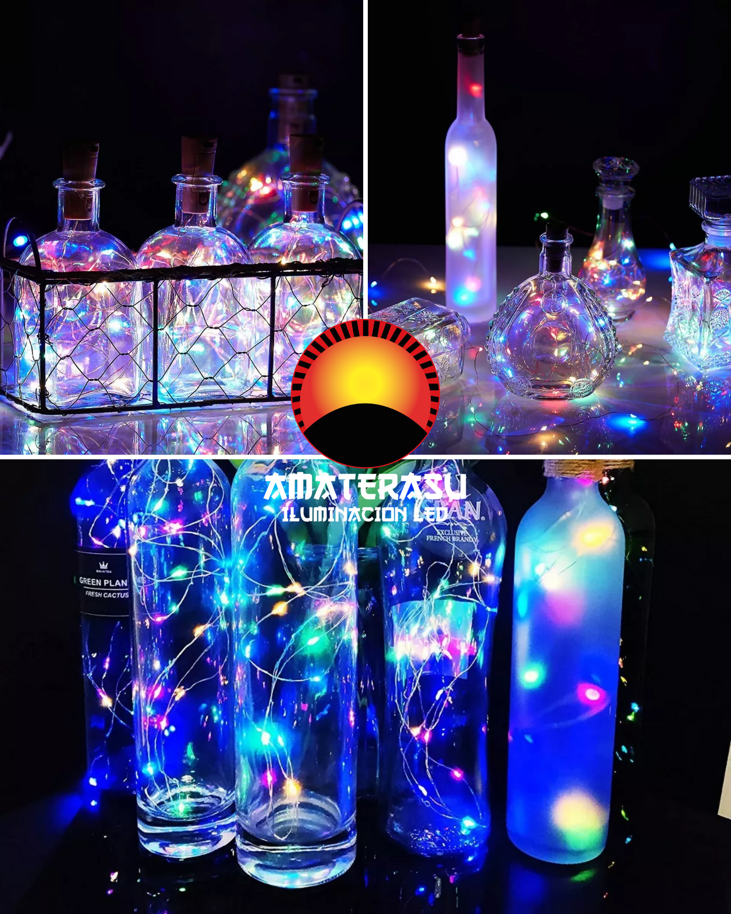 Corcho LED de decoración para Botellas | Guirnalda tipo corcho 2 metros