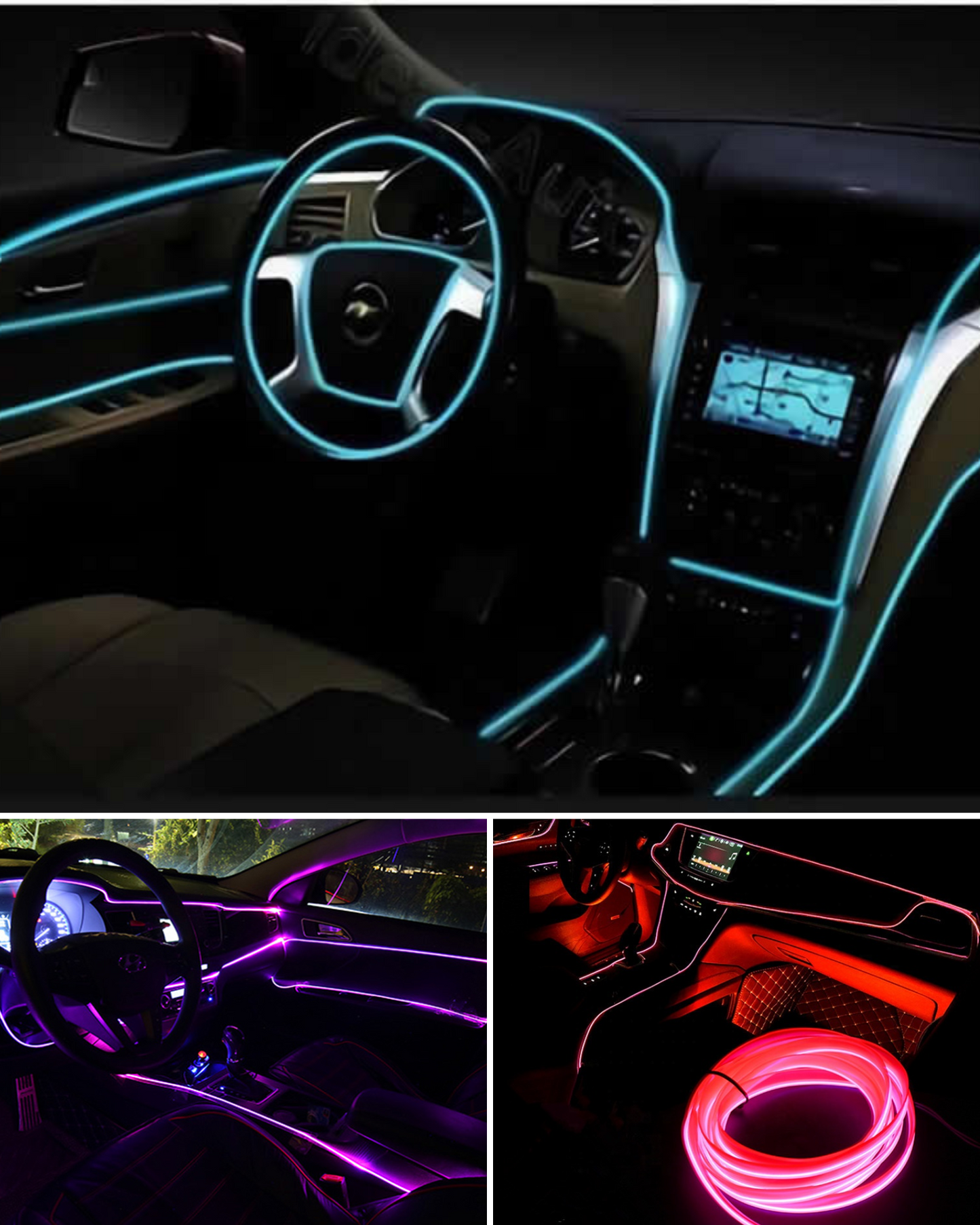 Hilo neón 3 metros 12V para coche | Hilo luminoso tipo neón decorativo | Próximamente descontinuado