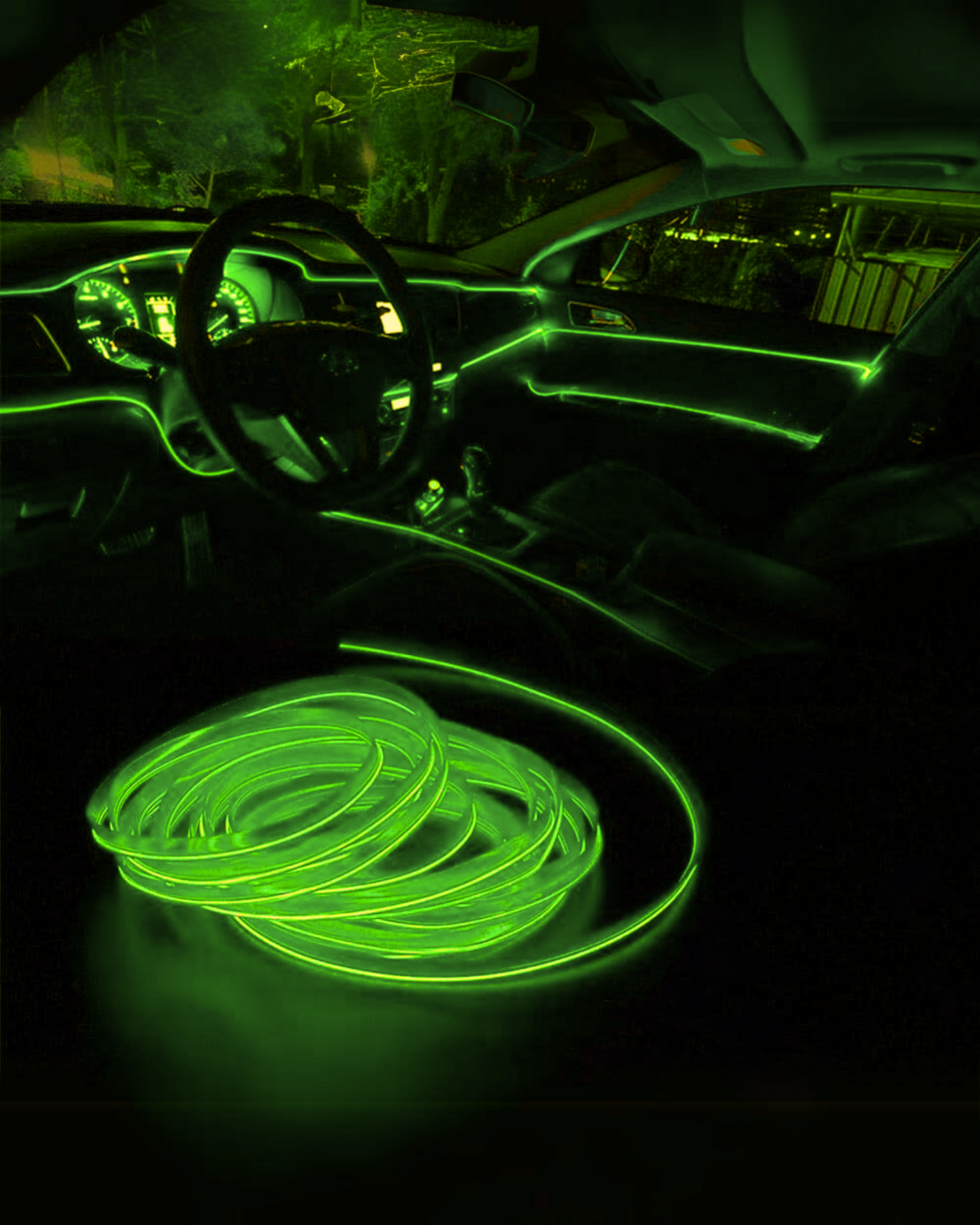 Hilo neón para coche con ceja para instalación | Hilo luminoso decorativo 3 metros