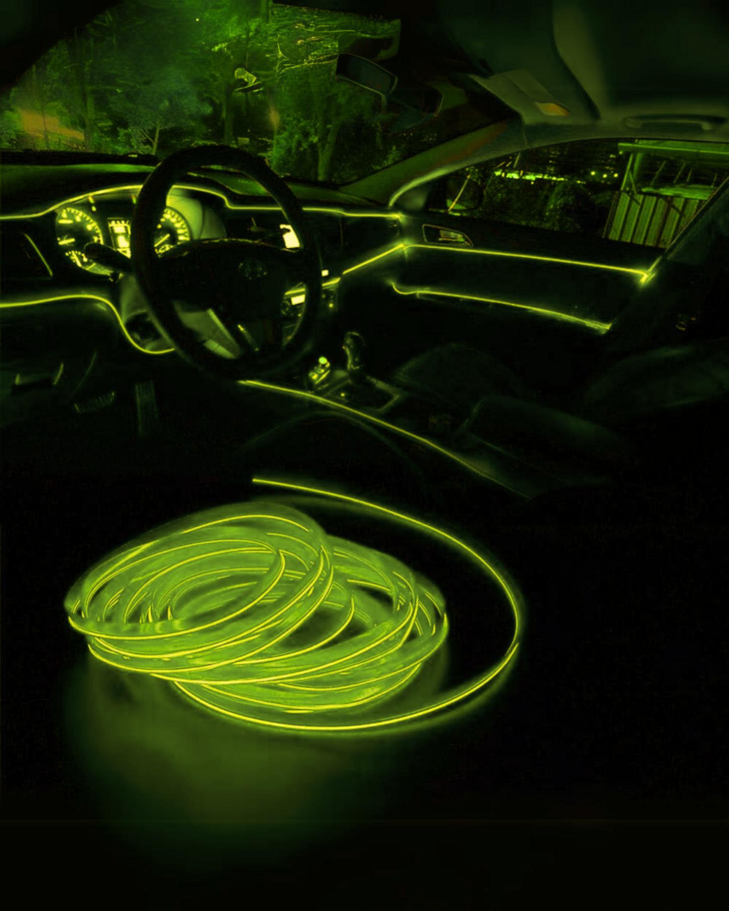 Hilo neón para coche con ceja para instalación | Hilo luminoso decorativo 3 metros