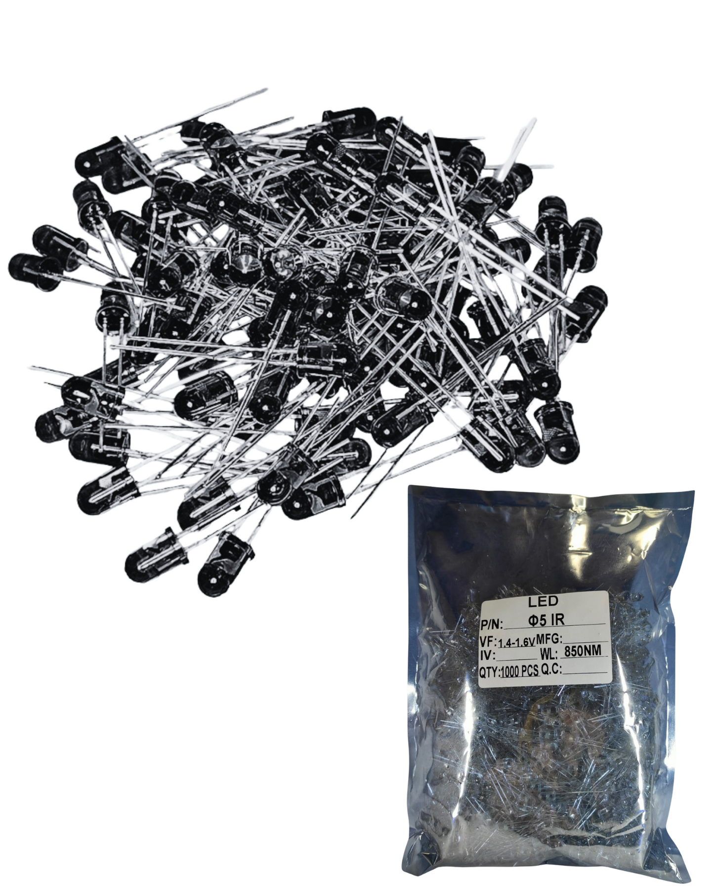 Diodo LED infrarrojo IR Negro Receptor 5mm | IR Black appearence