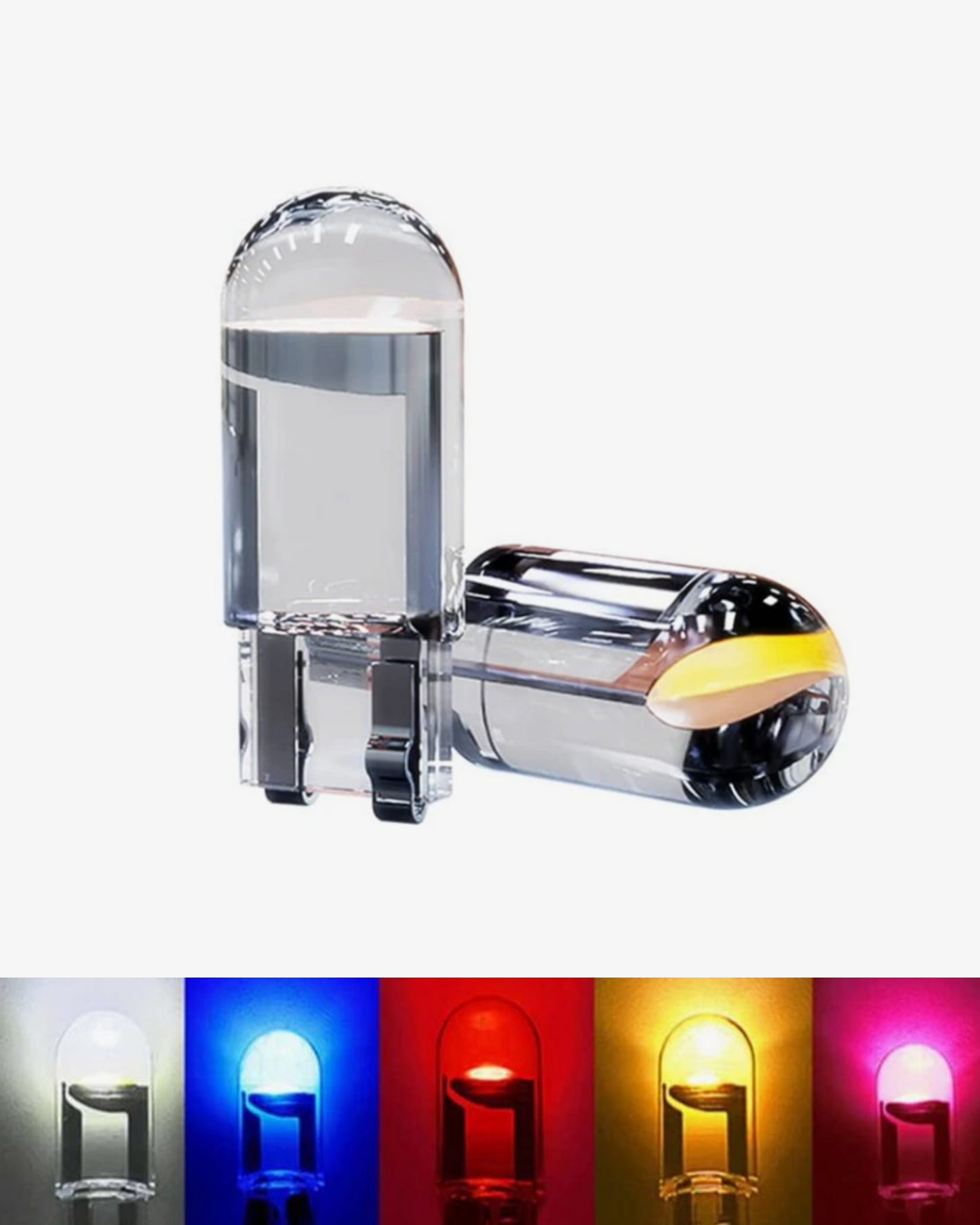 Foco LED pellizco automotriz tipo COB T10 | Foco para coche diferentes colores
