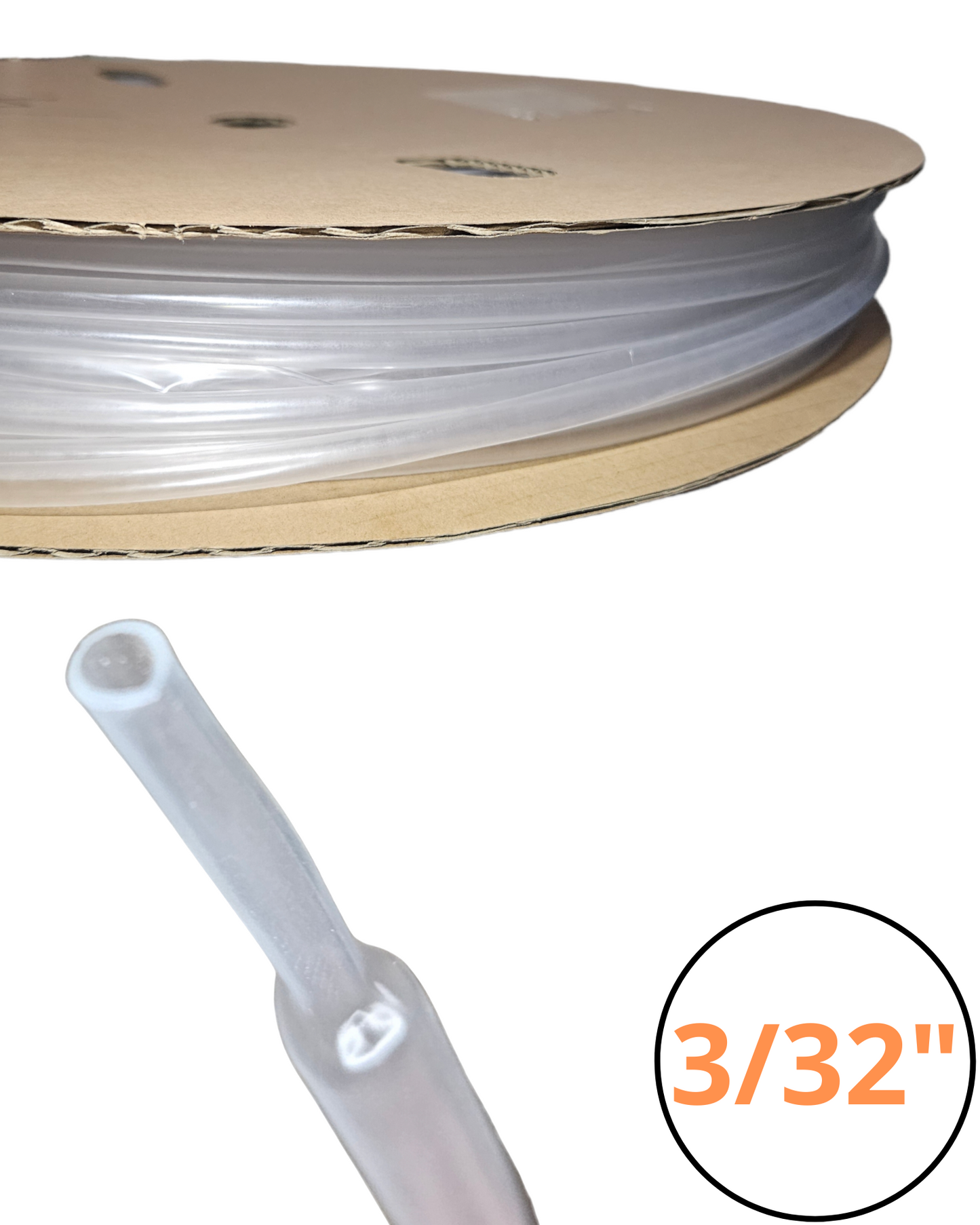 Tubo aislante eléctrico termocontractil 3/32" transparente | Manguera termocontraible | Aislante eléctrico encogible al calor