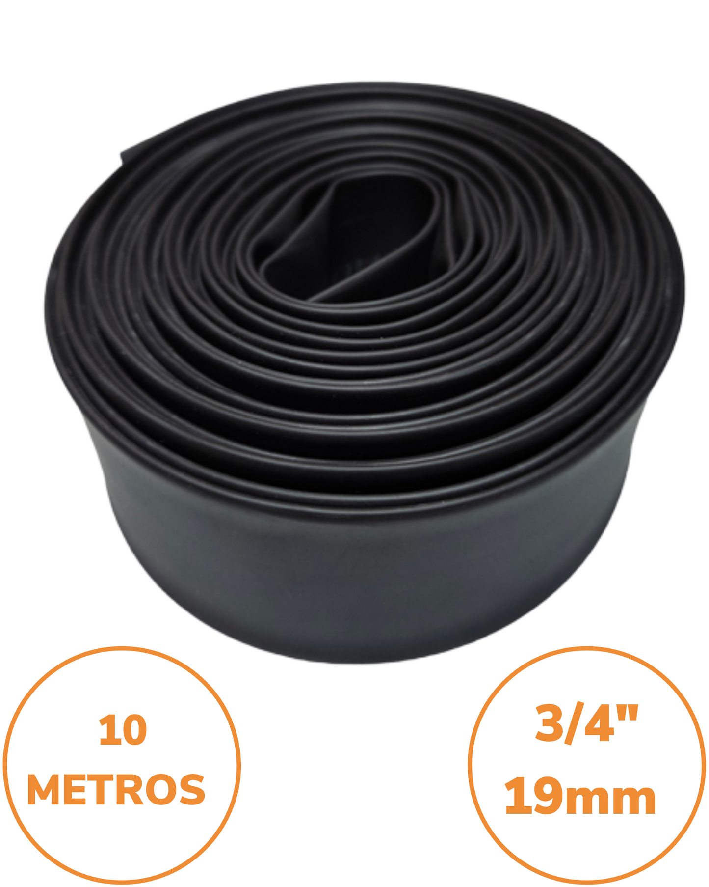 Tubo aislante eléctrico termocontractil 3/4" negro | Manguera termocontraible diámetro interno 19mm | Aislante eléctrico encogible al calor
