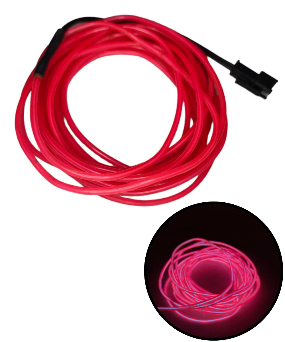 Hilo neón 3 metros | Hilo luminoso tipo neon decorativo 3V