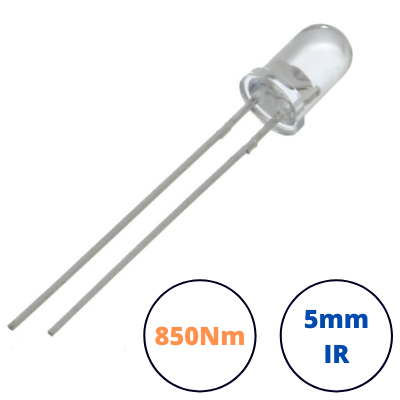 Diodo LED infrarrojo IR emisor 5mm | 850 nm