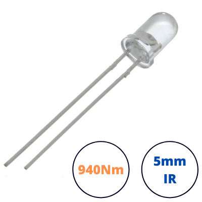 Diodo LED infrarrojo IR emisor 5mm | 940 nm