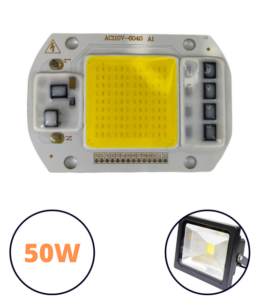 Pastilla LED de potencia 50 watts | 110 V AC | Blanco puro