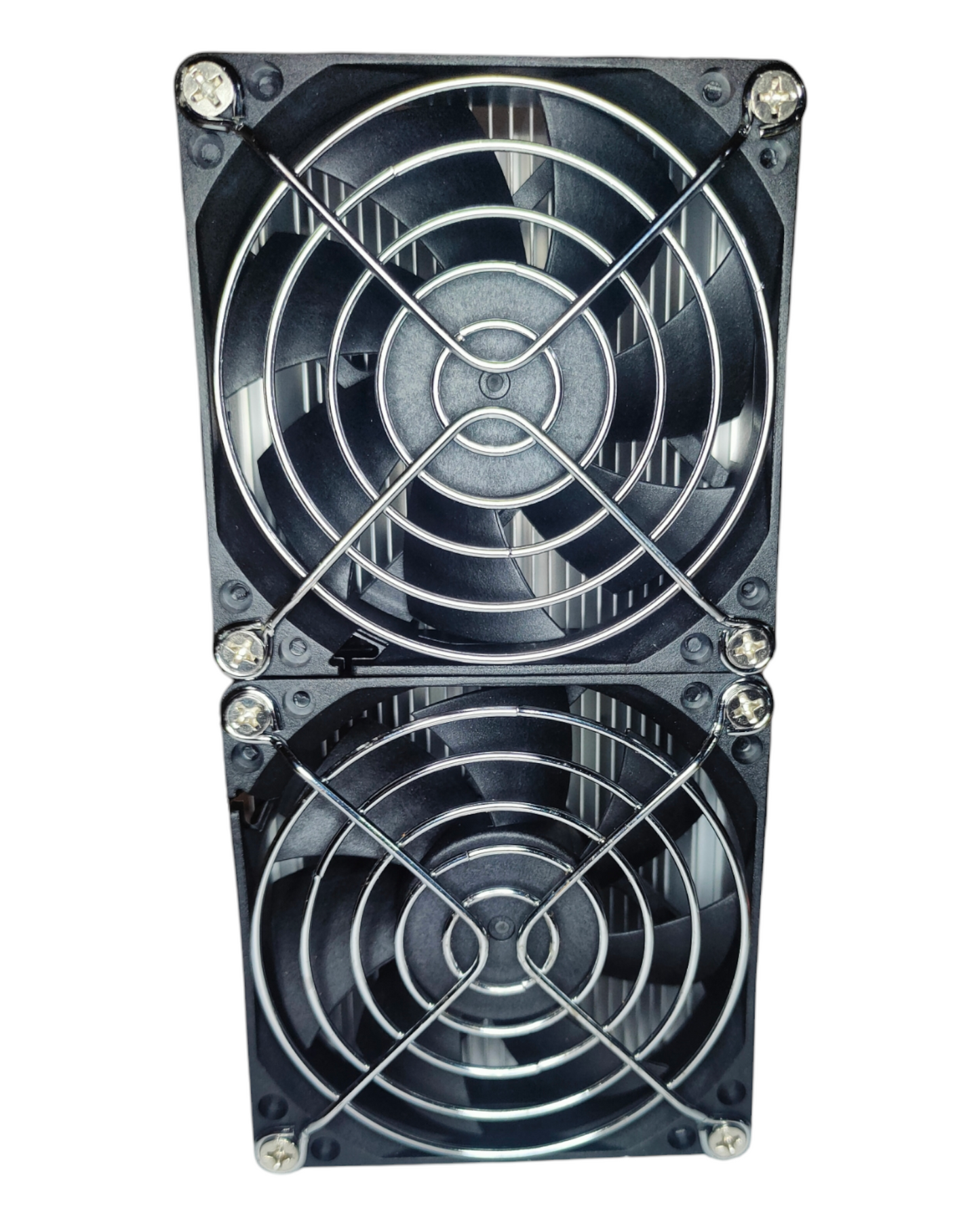 Disipador de calor de aluminio con 2 ventiladores para pastilla Chip LED de potencia | Proximamente descontinuado