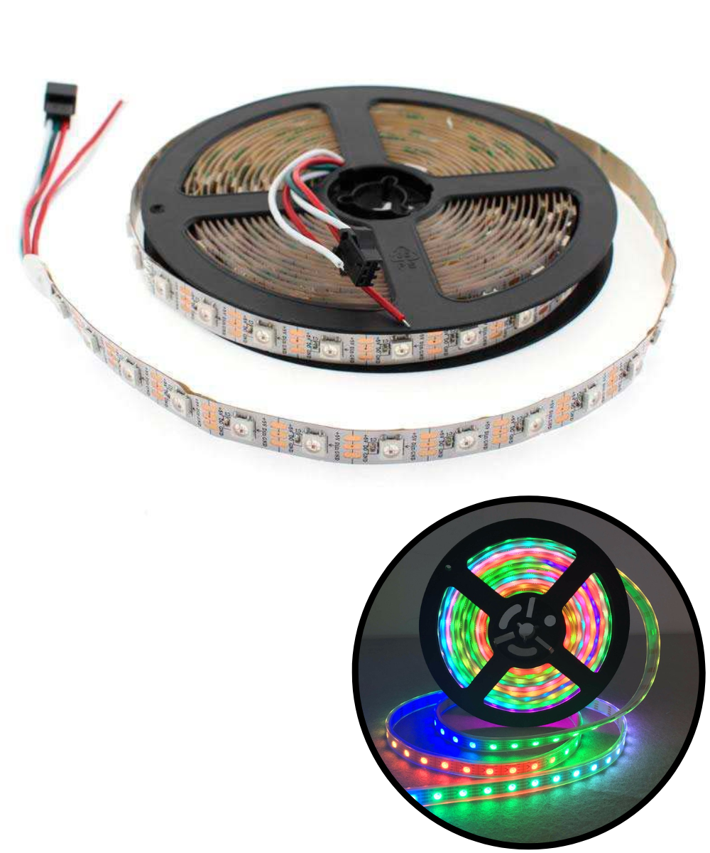 Tira Neo Pixel LED programable WS2812B | Exterior IP65 300 LEDS