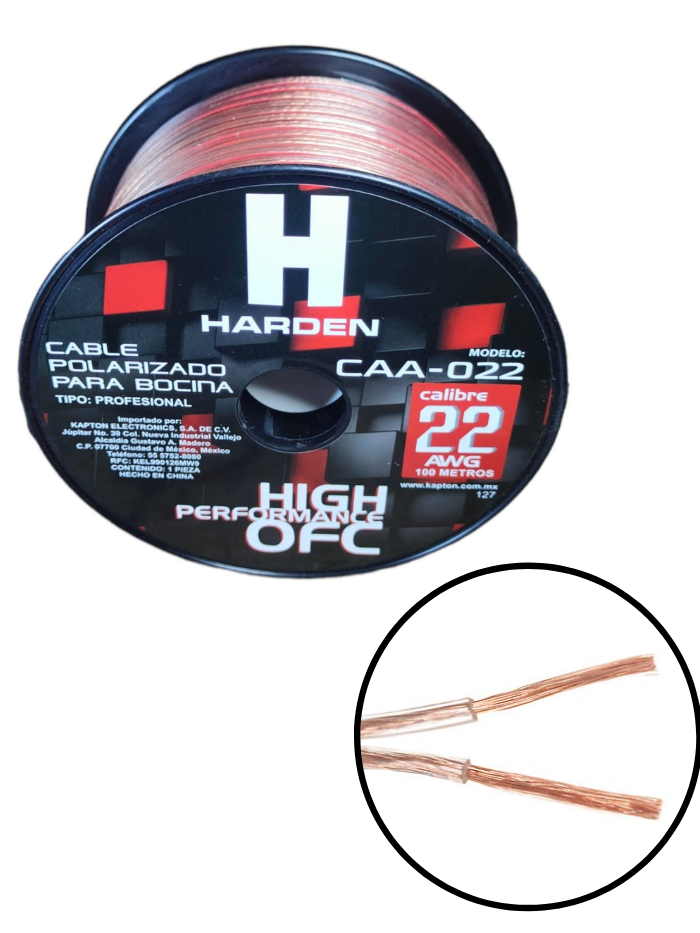Cable polarizado transparente 2 vias calibre 22AWG | Cable CAA-022 para tira de LED