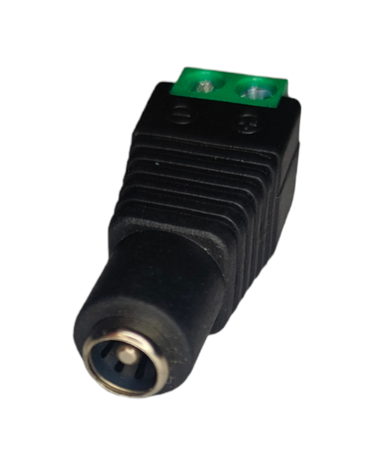 Adaptador de corriente 2.1mm atornillable | Conector alimentación polarizado invertido