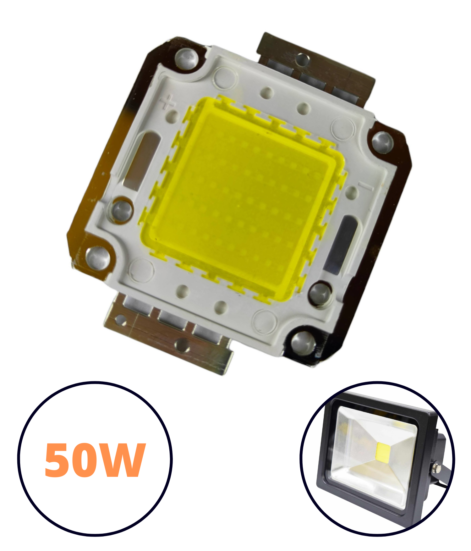 Pastilla LED de potencia 50 watts | 34 V DC | Blanco puro