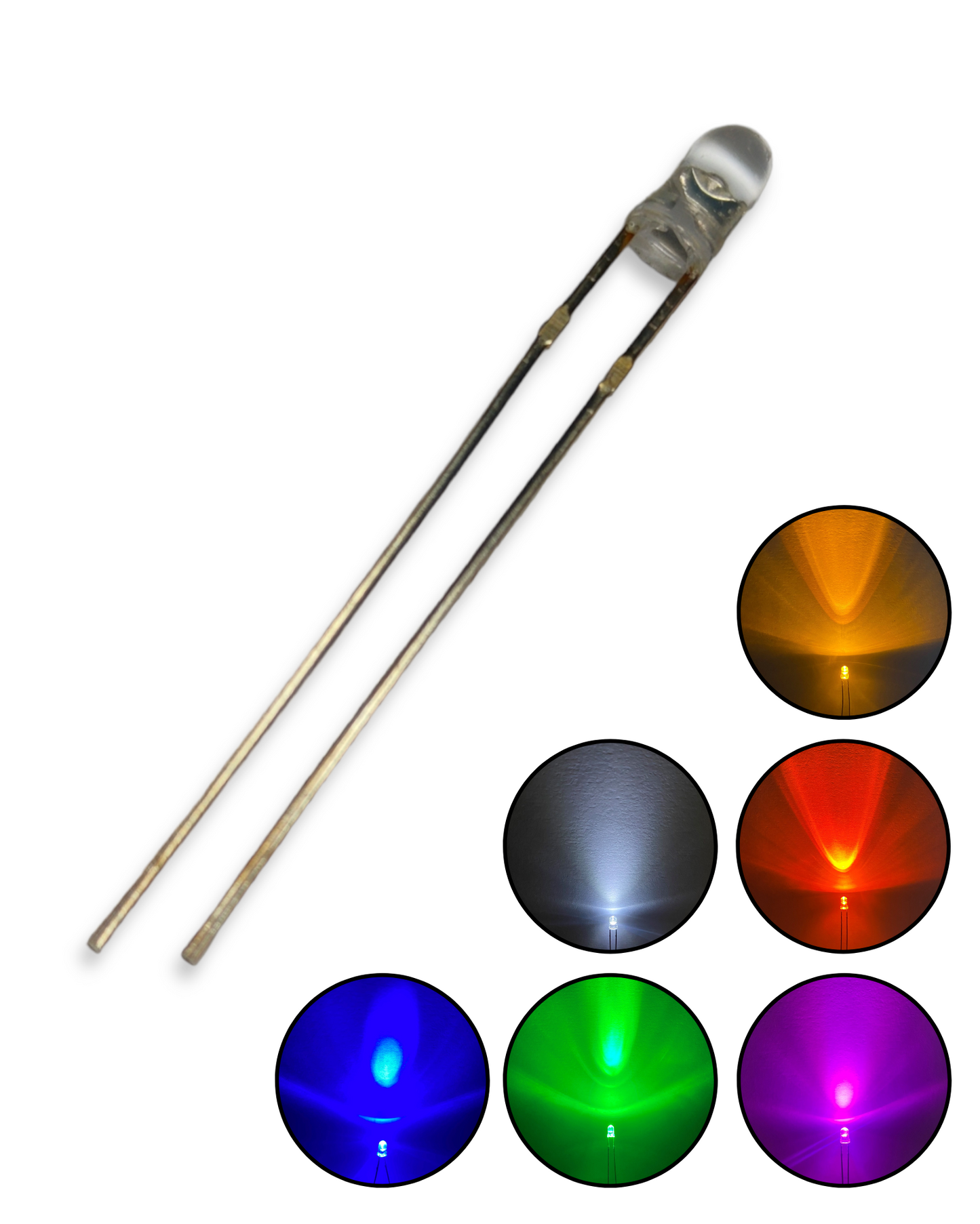 Diodo LED 3mm Ultrabrillante | Diodo emisor de luz LED 3mm 3v