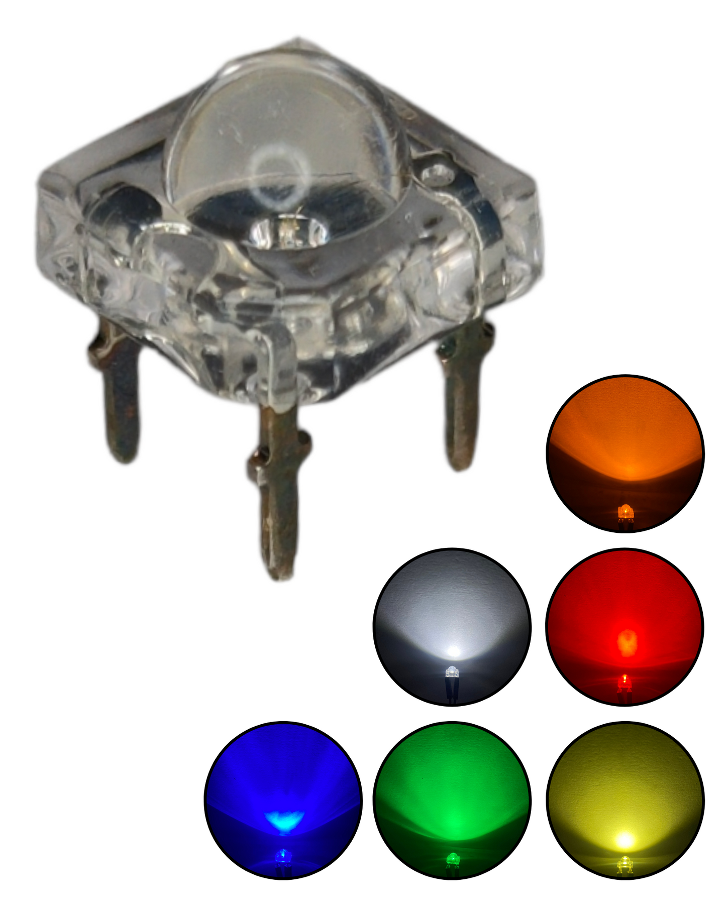 Diodo LED 5 mm piraña ultrabrillante de 4 pines | Diodo emisor de luz LED Cannibalism