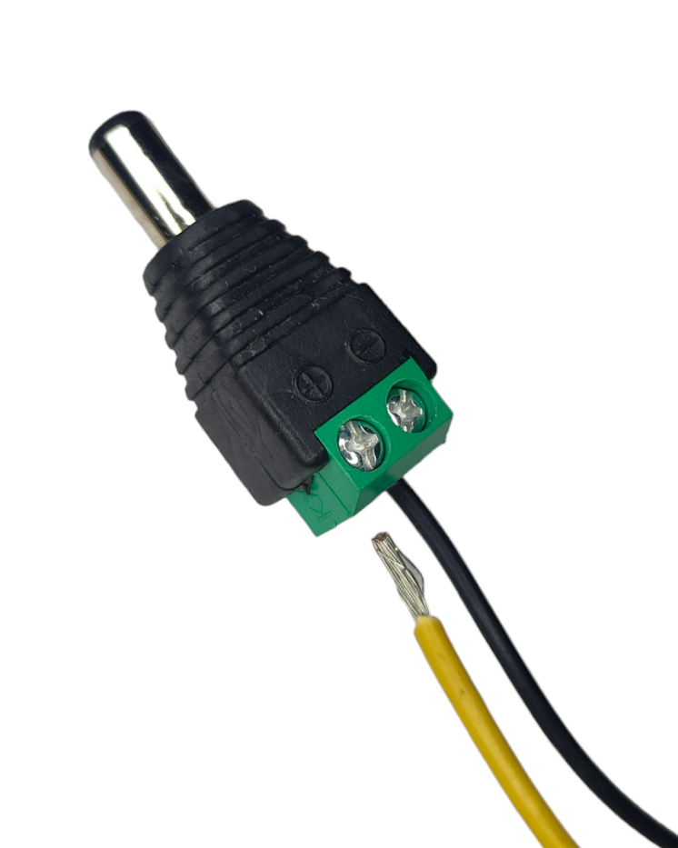 Adaptador de corriente 2.1mm atornillable | Conector alimentación polarizado invertido
