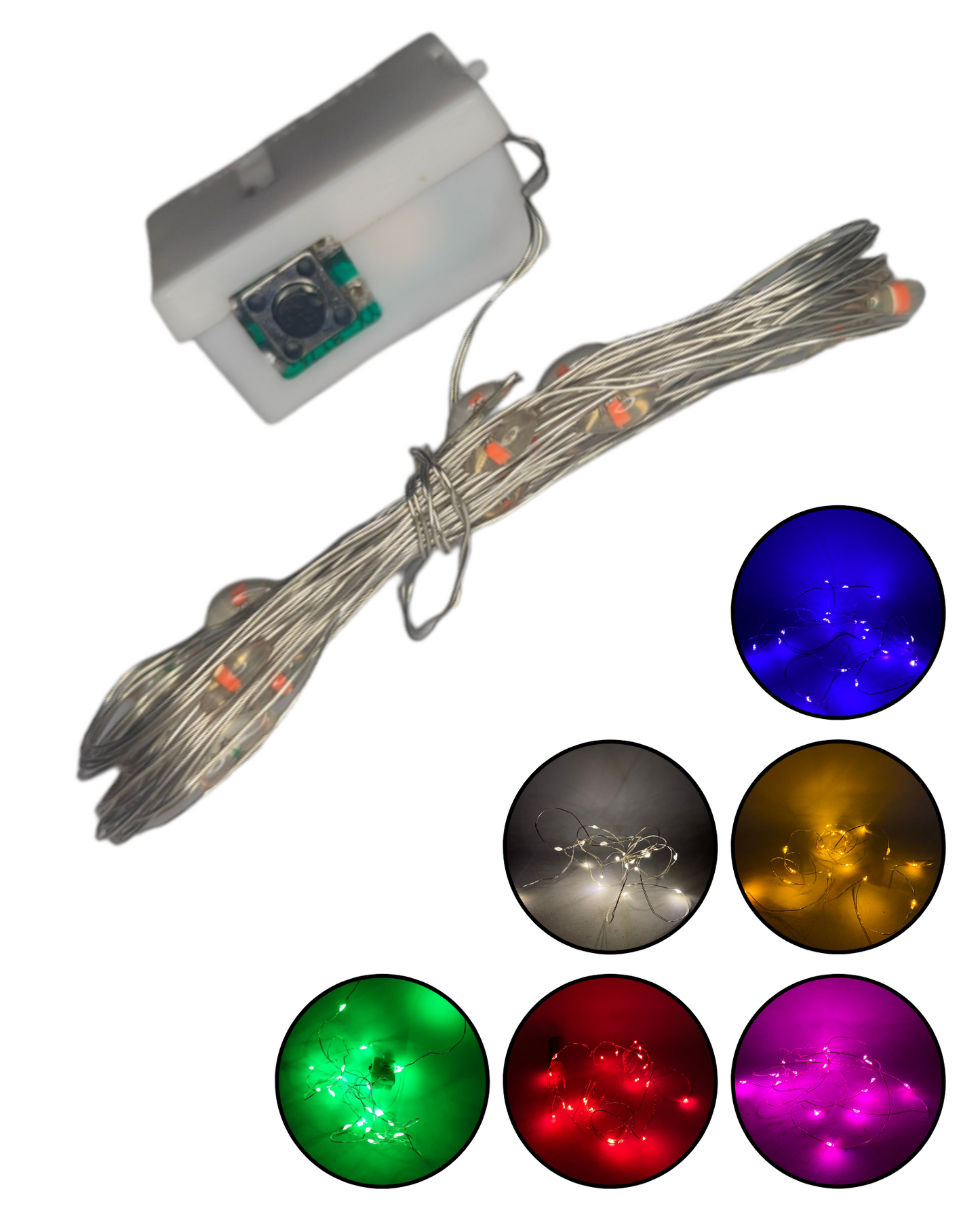 Serie LED decorativa 2 metros | Pastilla de 20 LEDS tipo arroz
