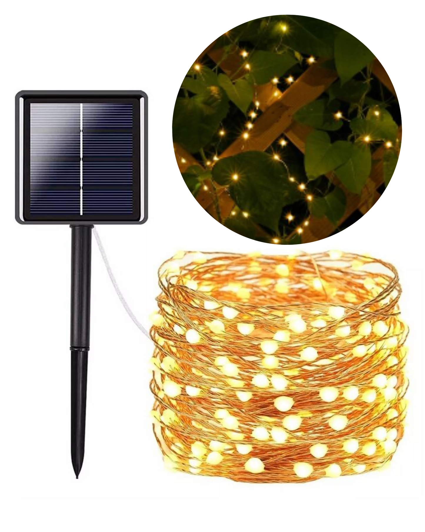 Serie de LED solar para jardín | Estaca de Luz LED recargable Blanco cálido