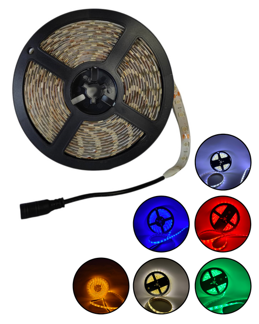 Tira de luz LED 5050 | 12V 5 metros | Protección de silicón | Cinta doble cara